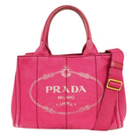Prada Canapa Pink Canvas Tote Bag (Pre-Owned)