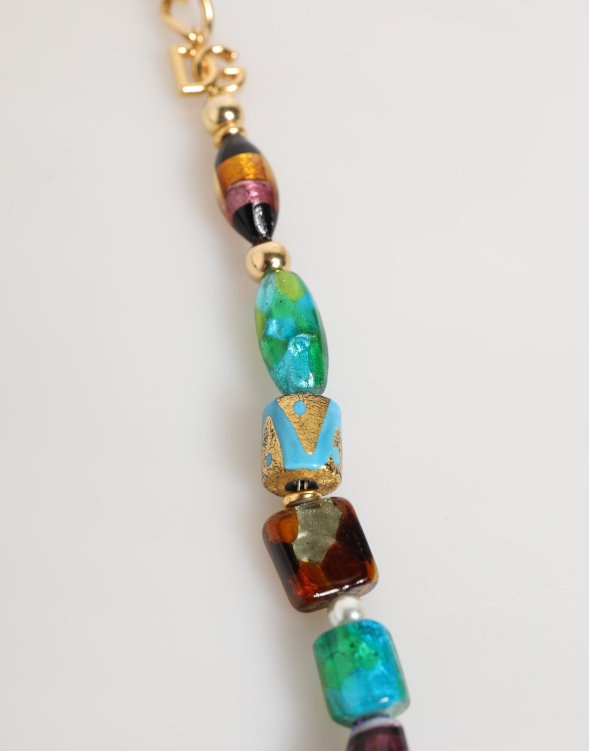 Dolce & Gabbana Multicolor Murano Glass Beads Brass Women Jewelry Women's Necklace