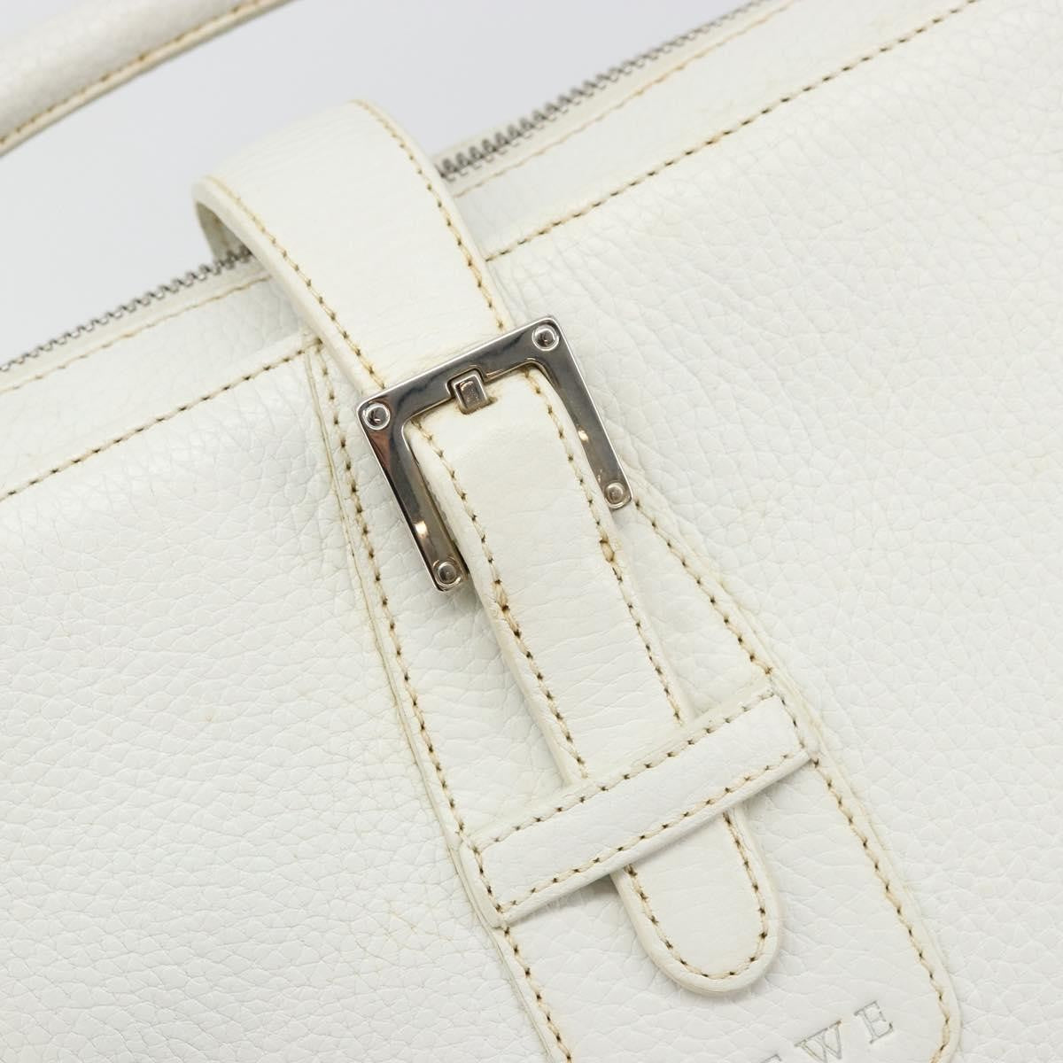 Loewe Senda Leather White Leather Handbag (Pre-Owned)