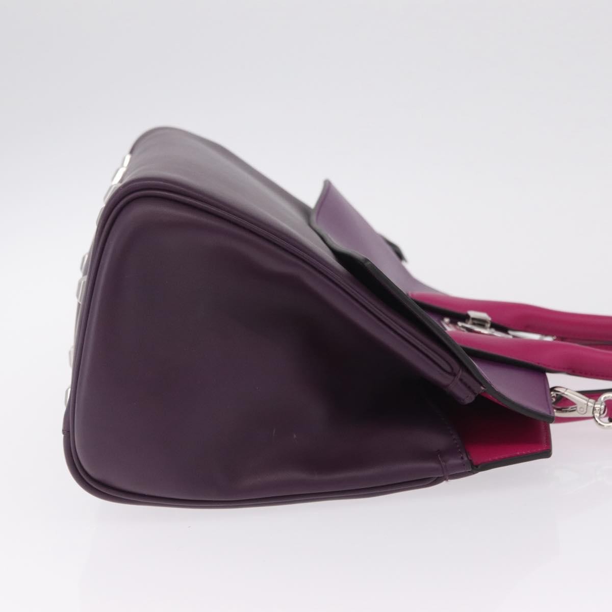 Salvatore Ferragamo Studio Satchel Leather Purple Leather Handbag (Pre-Owned)