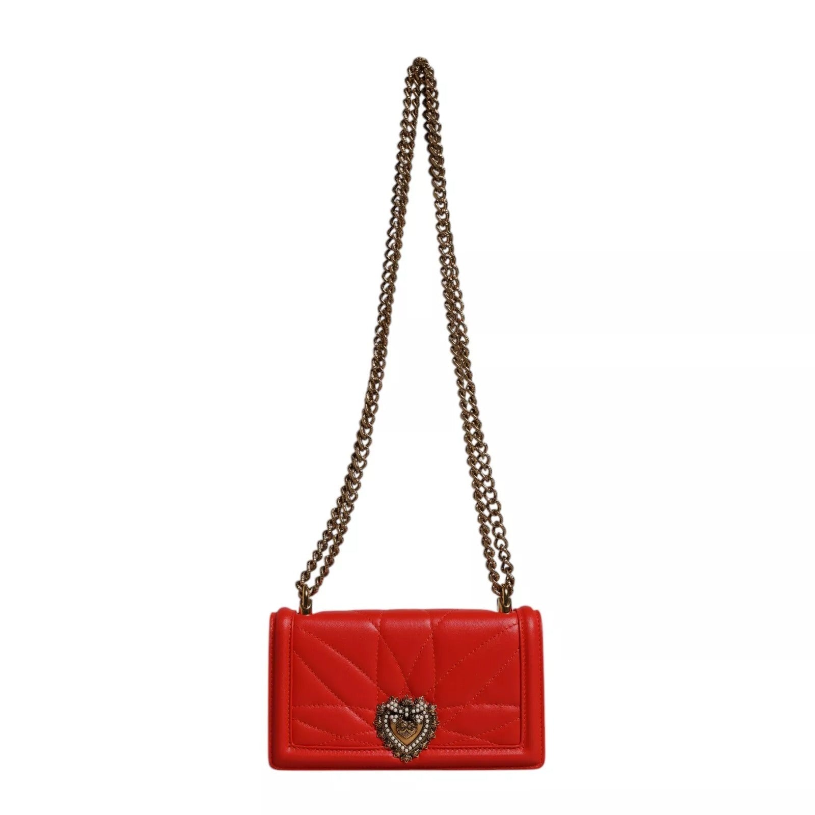 Dolce & Gabbana Red Quilted Devotion Crossbody 11 PRO Phone case Women's bag (Pre-Owned)