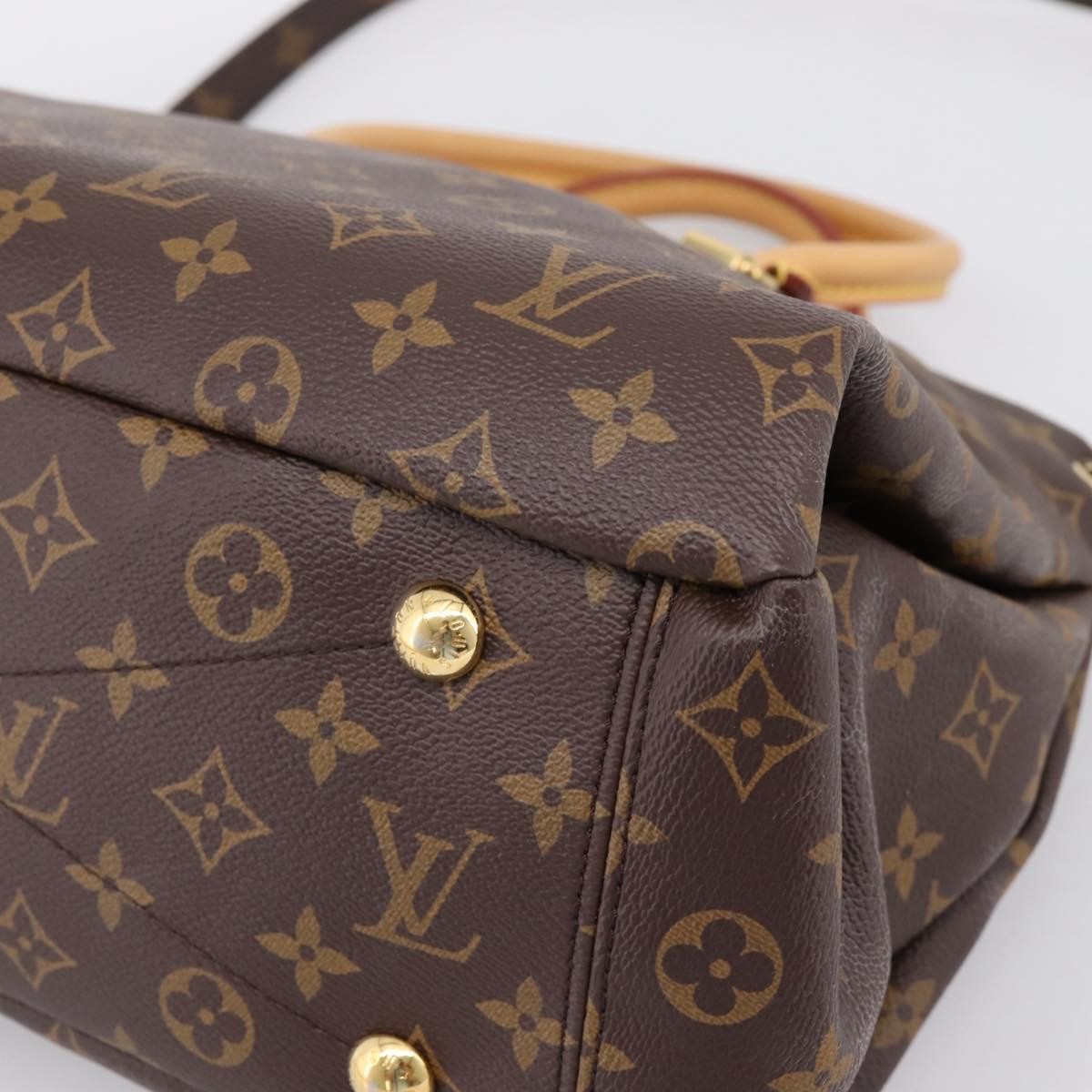 Louis Vuitton Pallas Monogram Canvas With Leather Brown Canvas Tote Bag Bag (Pre-Owned)