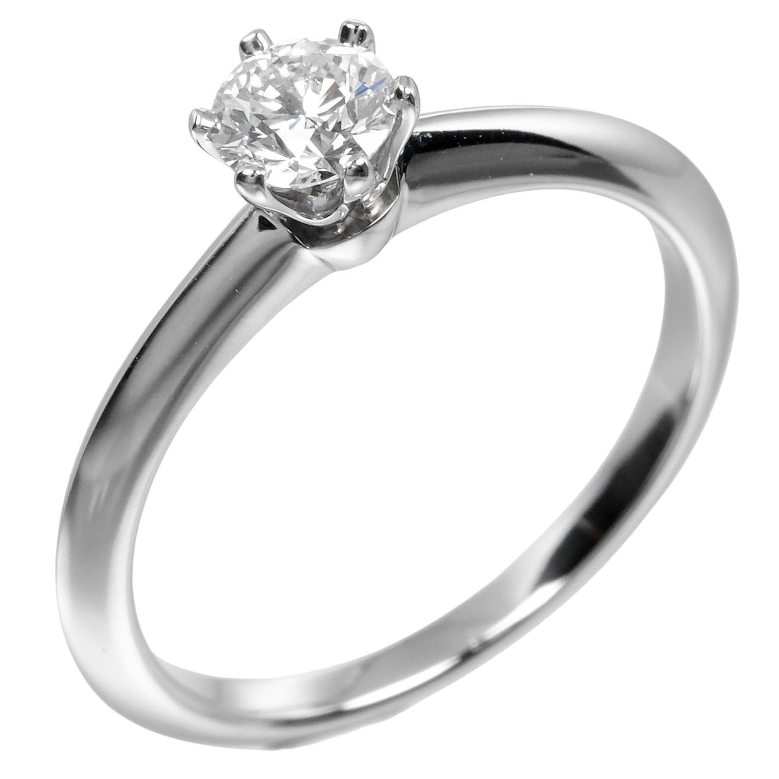 Tiffany & Co. Tiffany Setting Solitaire Platinum With Rbc Diamond Silver Platinum Ring Jewelry (Pre-Owned)