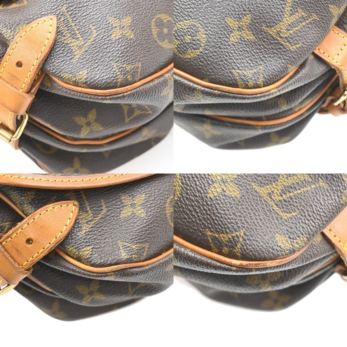 Louis Vuitton Saumur Monogram Brown Leather Shoulder Bag Bag (Pre-Owned)