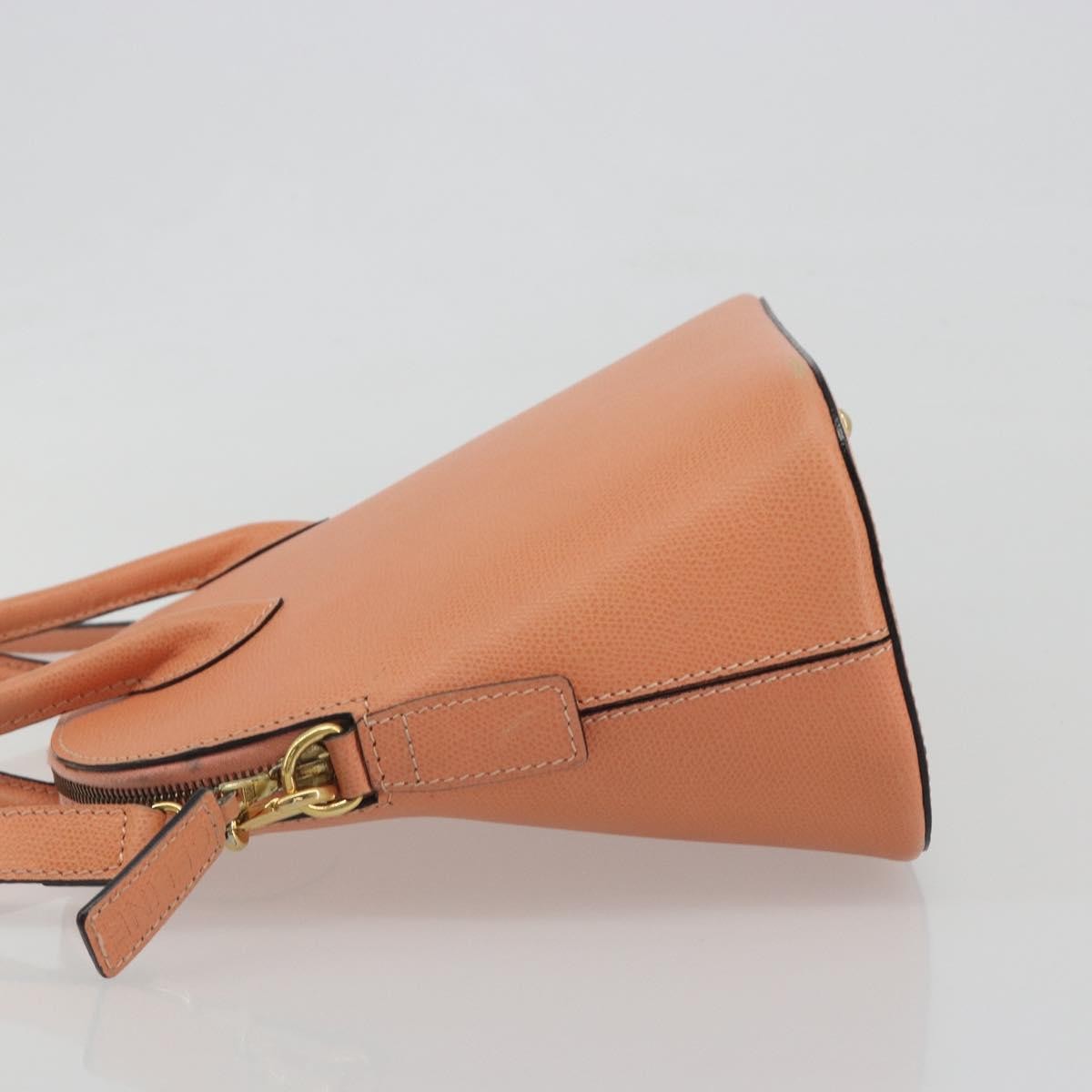 Celine Vintage Convertible Bowler Leather Orange Leather Handbag (Pre-Owned)