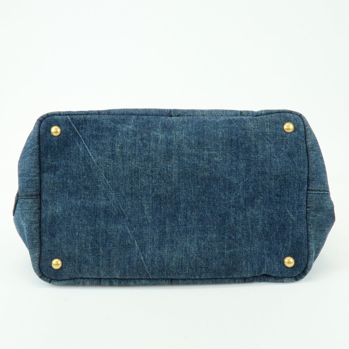 Prada Canapa Denim Blue Denim_Jeans Tote Bag Bag (Pre-Owned)