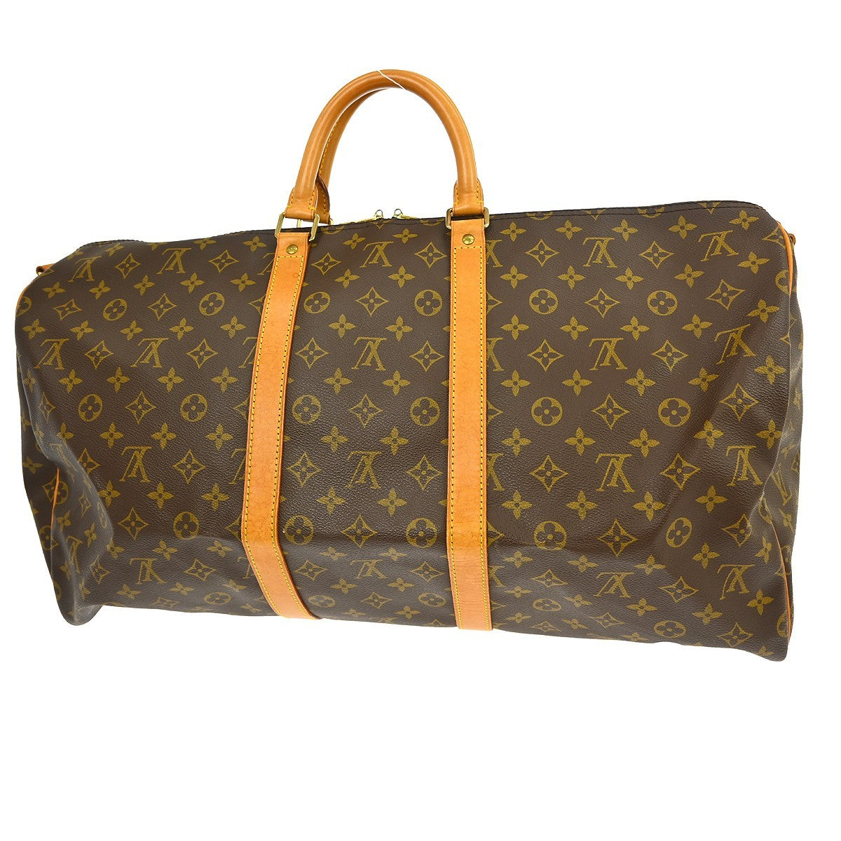 Louis Vuitton Keepall Bandoulière Monogram Brown Canvas Travel Bag Bag (Pre-Owned)