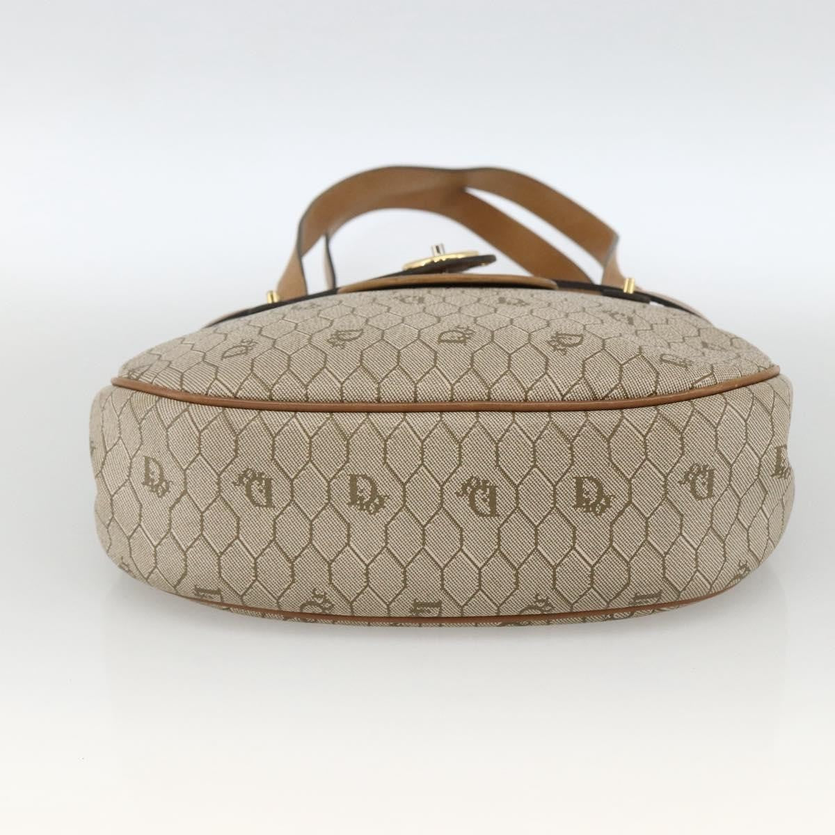 Christian Dior Vintage Honeycomb Canvas And Leather Beige Canvas Shoulder Bag Bag (Pre-Owned)