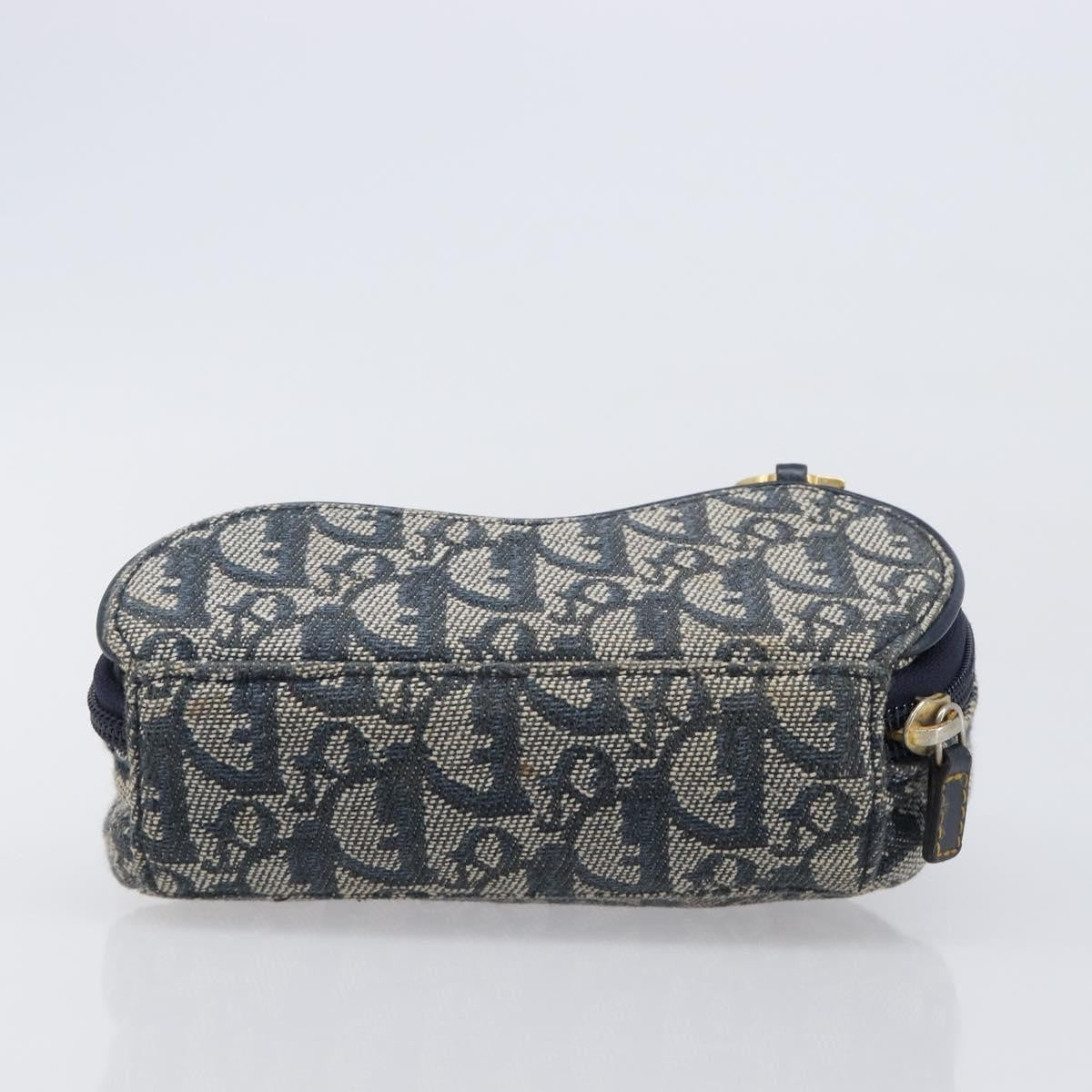 Christian Dior Saddle Zip Diorissimo Canvas Navy Canvas Clutche & Pouche Bag (Pre-Owned)