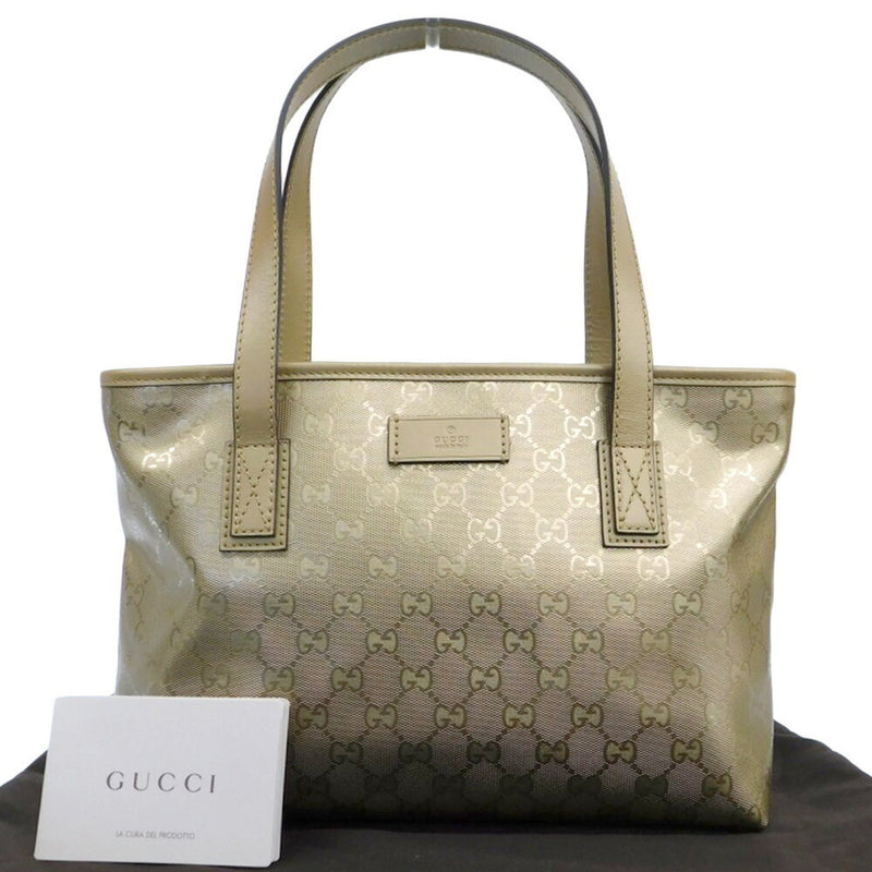 Gucci Cabas Gold Leather Tote Bag (Pre-Owned)