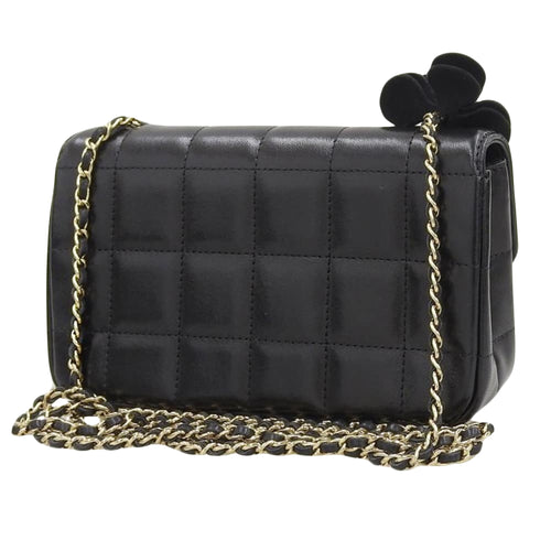Chanel Camellia Black Leather Shopper Bag (Pre-Owned)