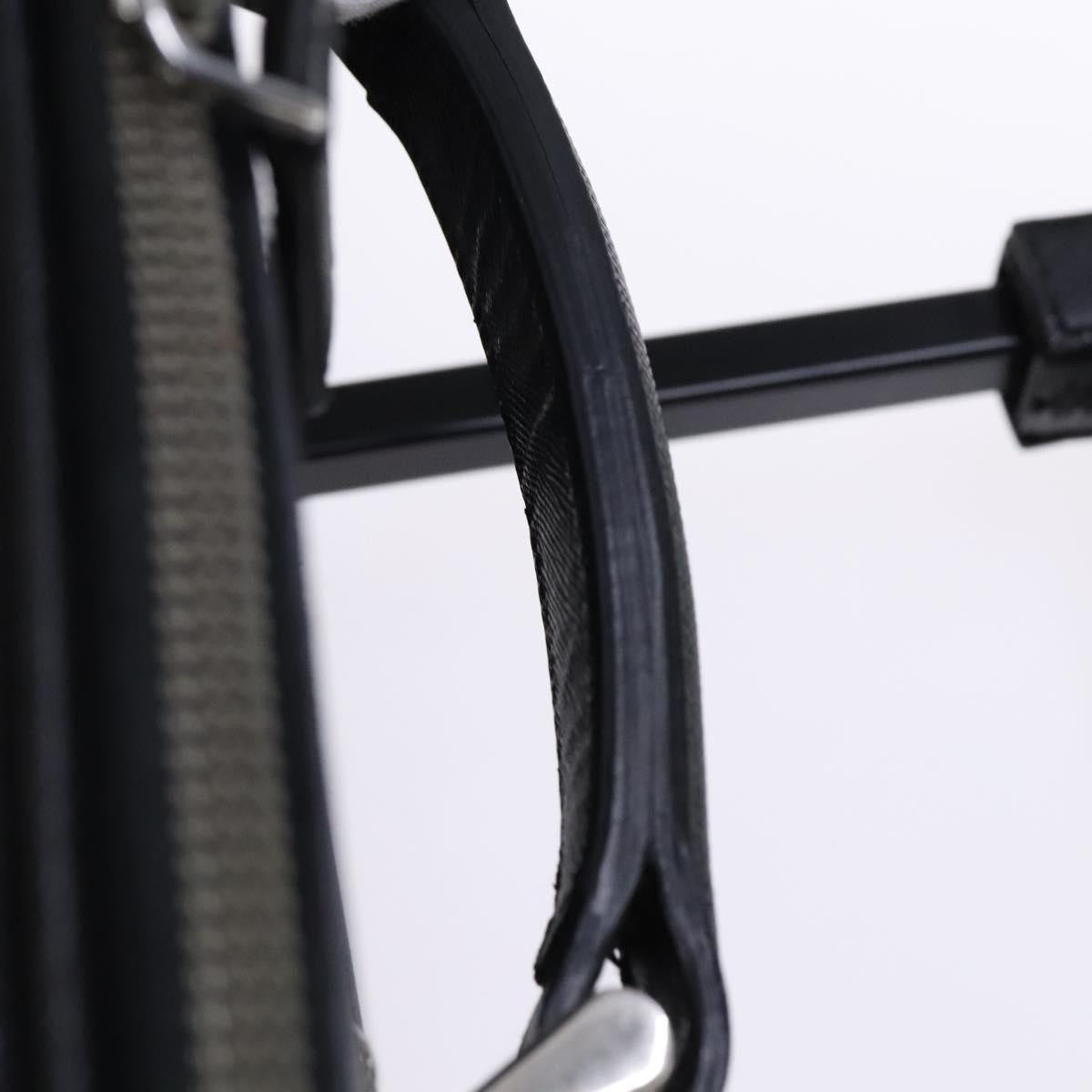 Prada Expandable Front Zip Boston Tessuto Black Leather Travel Bag Bag (Pre-Owned)