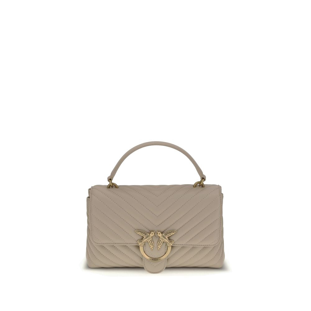 PINKO Beige Calf Leather Bos Taurus Women's Handbag