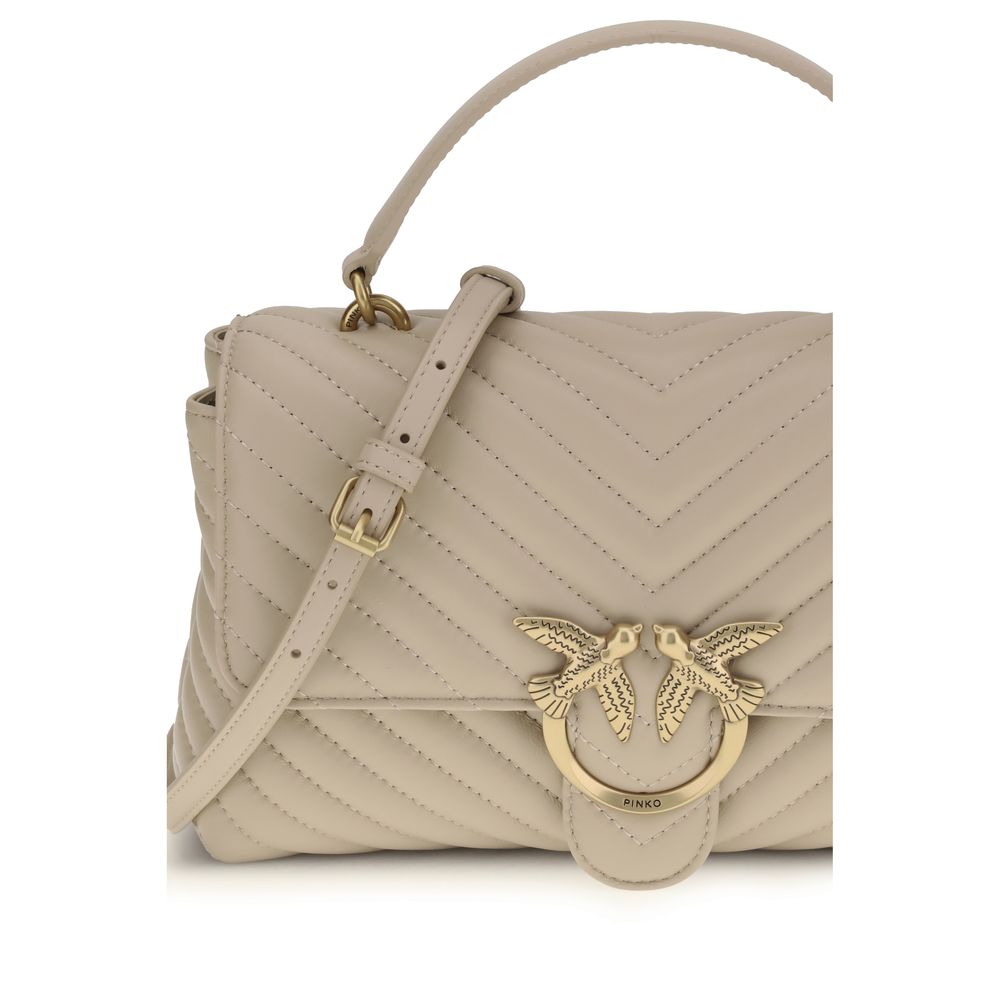 PINKO Beige Calf Leather Bos Taurus Women's Handbag