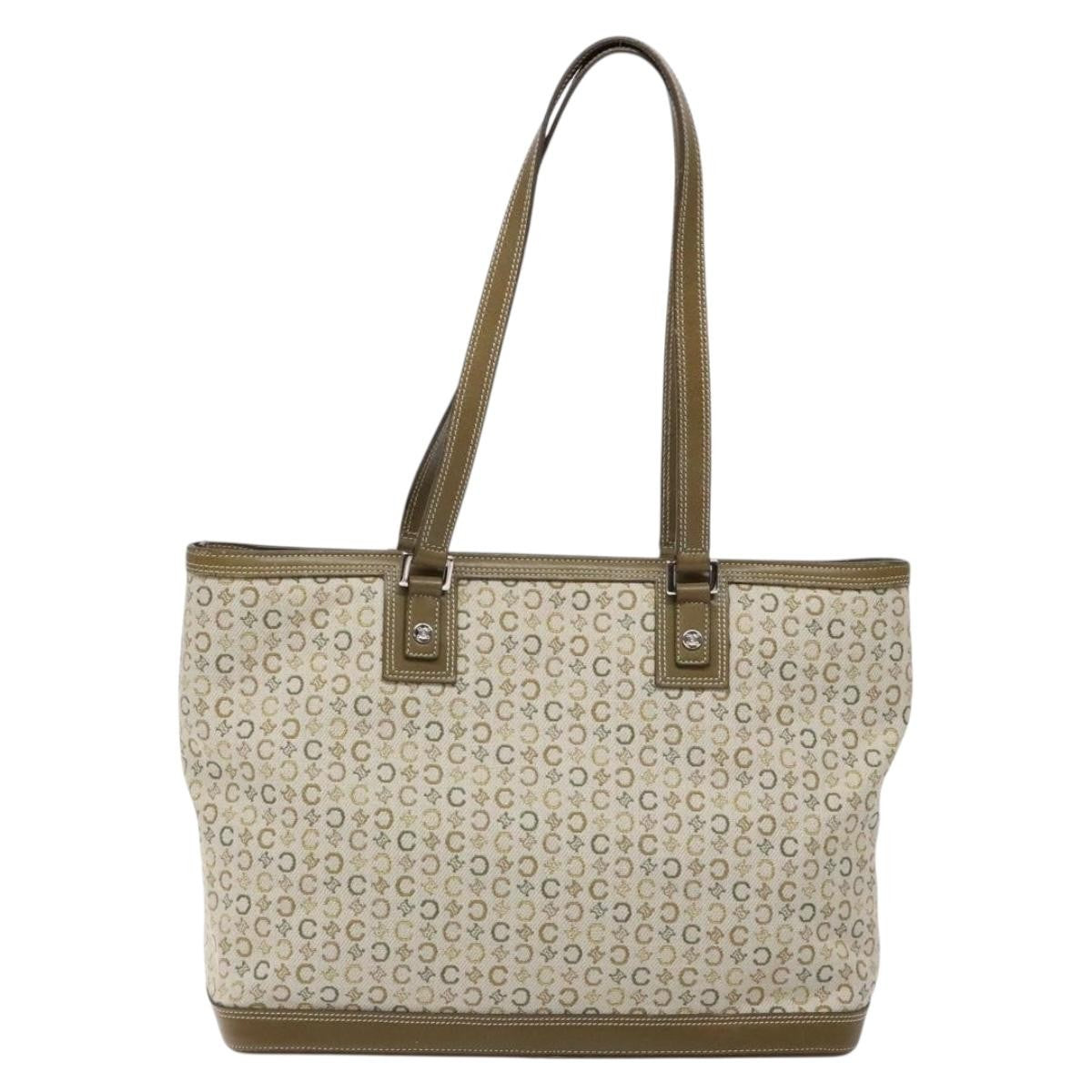 Celine Vintage Macadam Canvas Khaki Canvas Bag (Pre-Owned)
