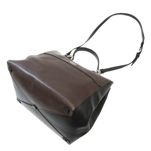 Prada Saffiano Brown Leather Handbag (Pre-Owned)