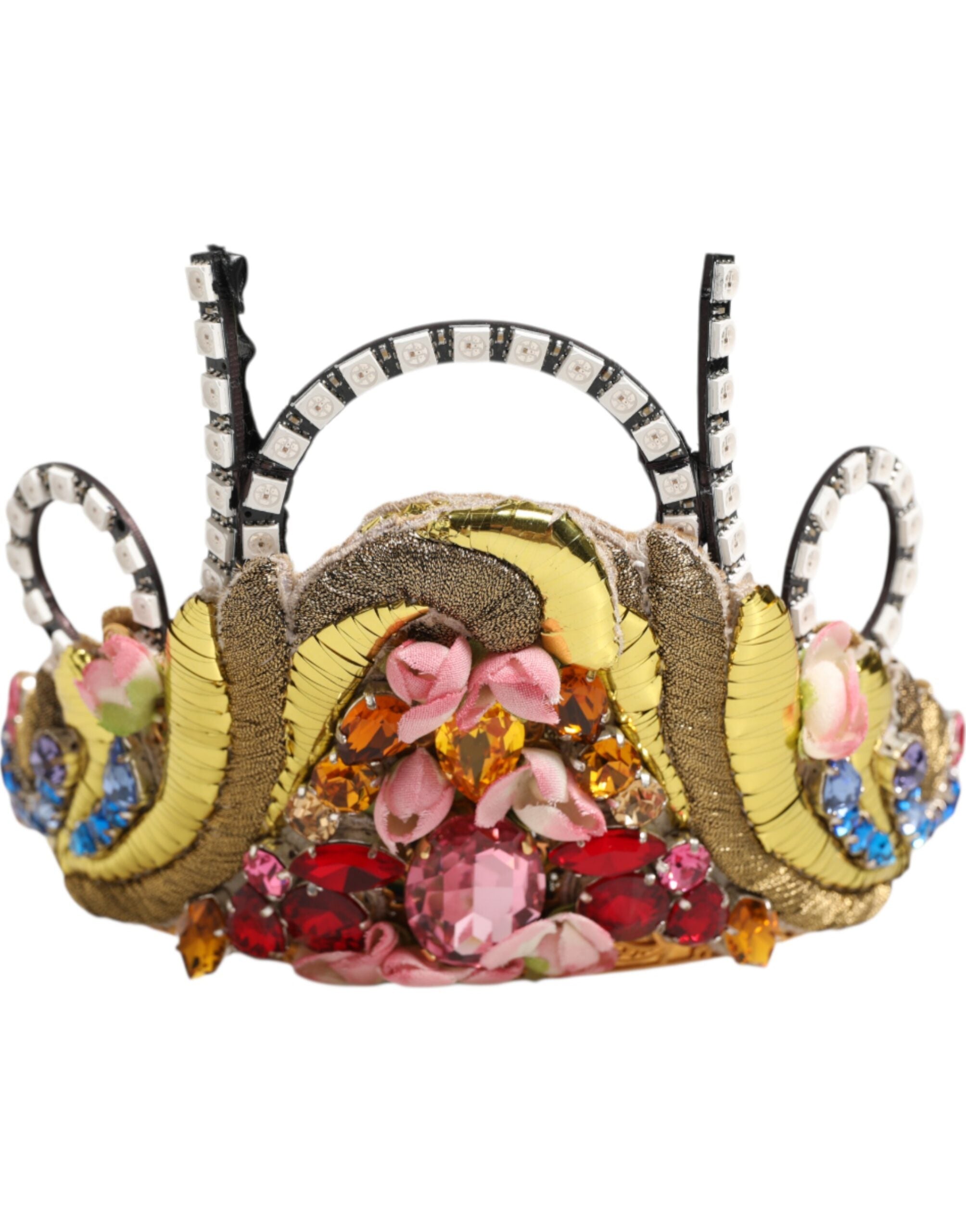 Dolce & Gabbana Gold Brass Crystal Embellished Headpiece Crown Women's Tiara (Pre-Owned)