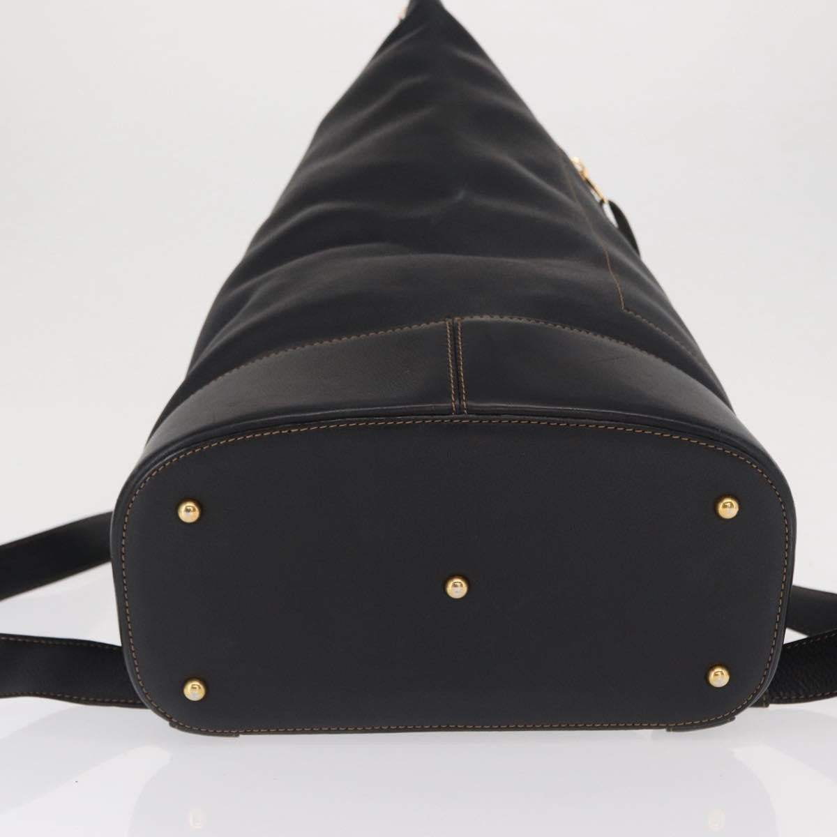 Loewe Anton Leather Black Leather Backpack Bag (Pre-Owned)