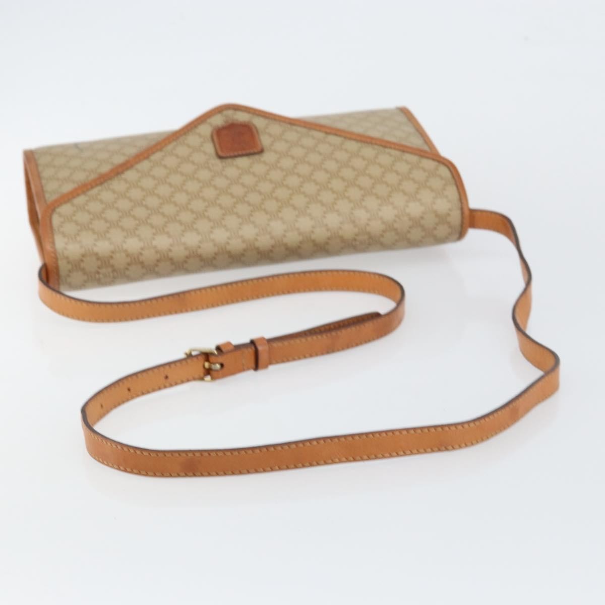 Celine Vintage Macadam Canvas And Leather Beige Canvas Shoulder Bag Bag (Pre-Owned)