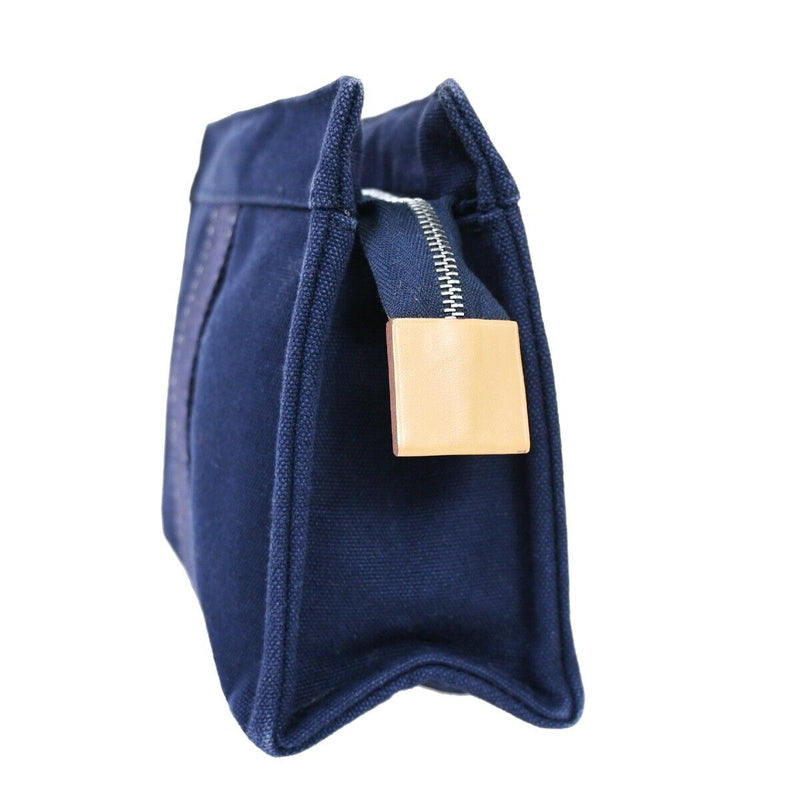 Hermès Deauville Navy Cotton Clutch Bag (Pre-Owned)