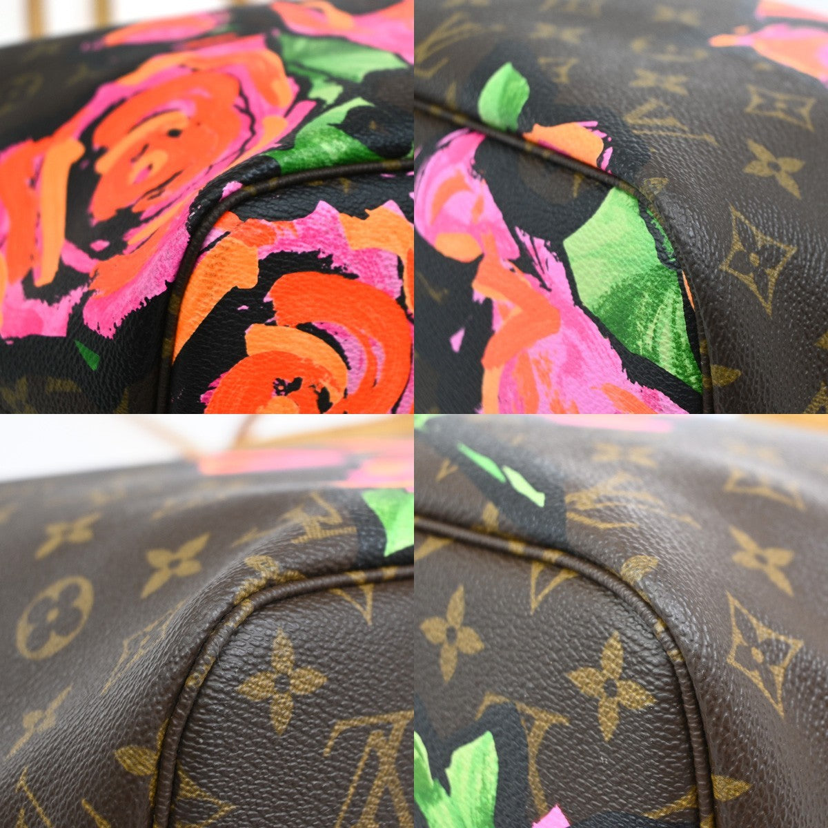Louis Vuitton Neverfull Limited Edition Monogram Roses Multicolour Canvas Tote Bag Bag (Pre-Owned)