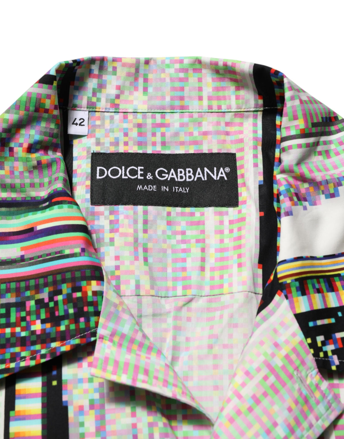 Dolce & Gabbana Multicolor Graphic Collared Casual Men's Shirt