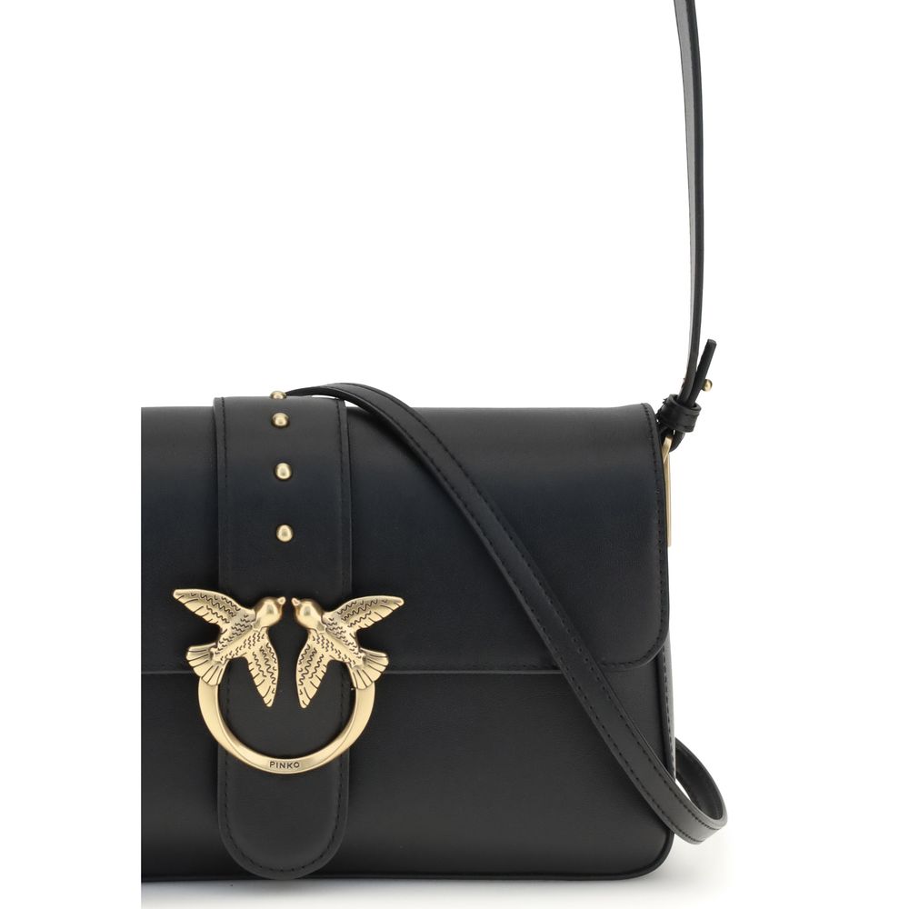 PINKO Black Leather Shoulder Women's Bag