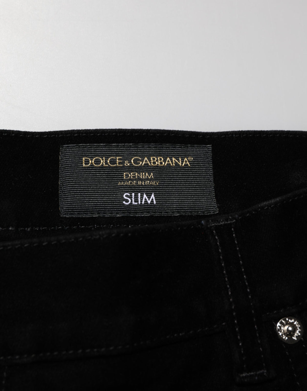 Dolce & Gabbana Black Cotton Slim Fit Denim Trouser Men's Jeans
