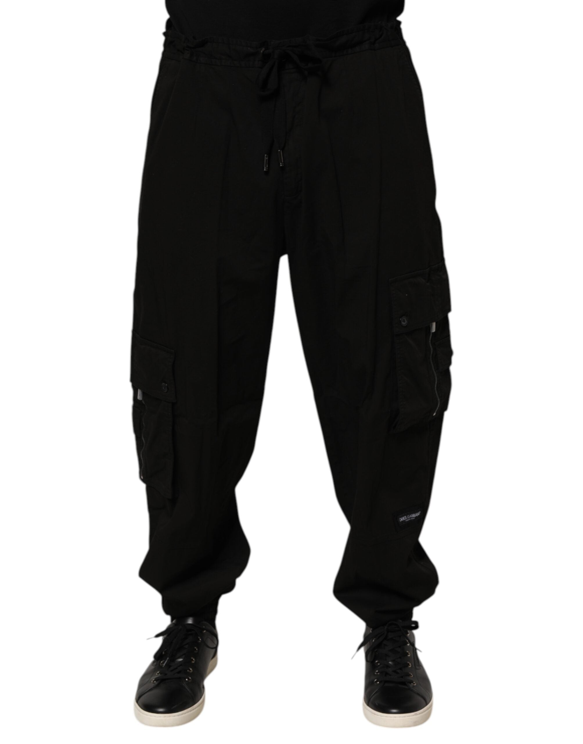 Dolce & Gabbana Black Cotton Cargo Jogger SweatMen's Men's Pants