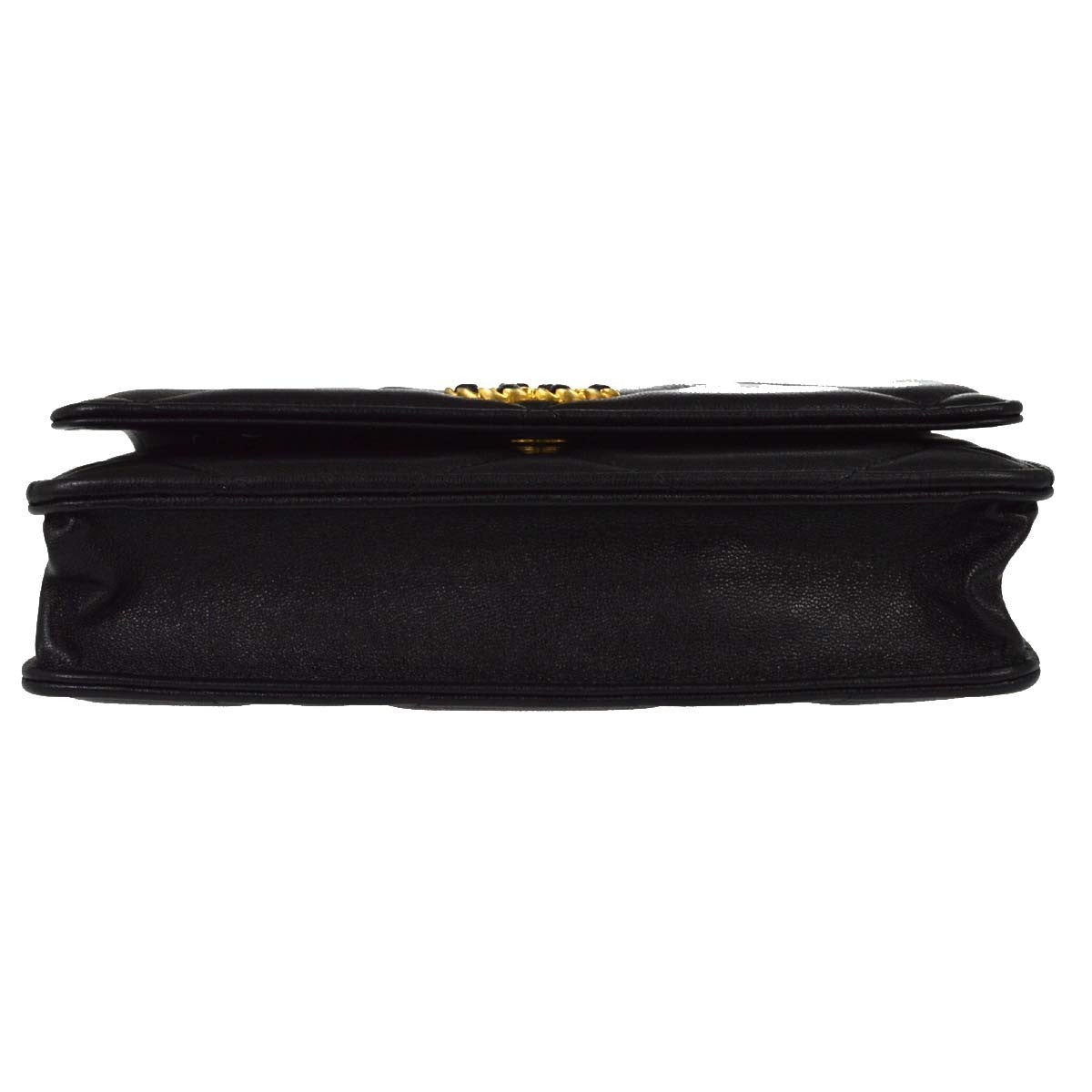Chanel 19 Flap Bag Quilted Lambskin Black Leather Shoulder Bag Bag (Pre-Owned)
