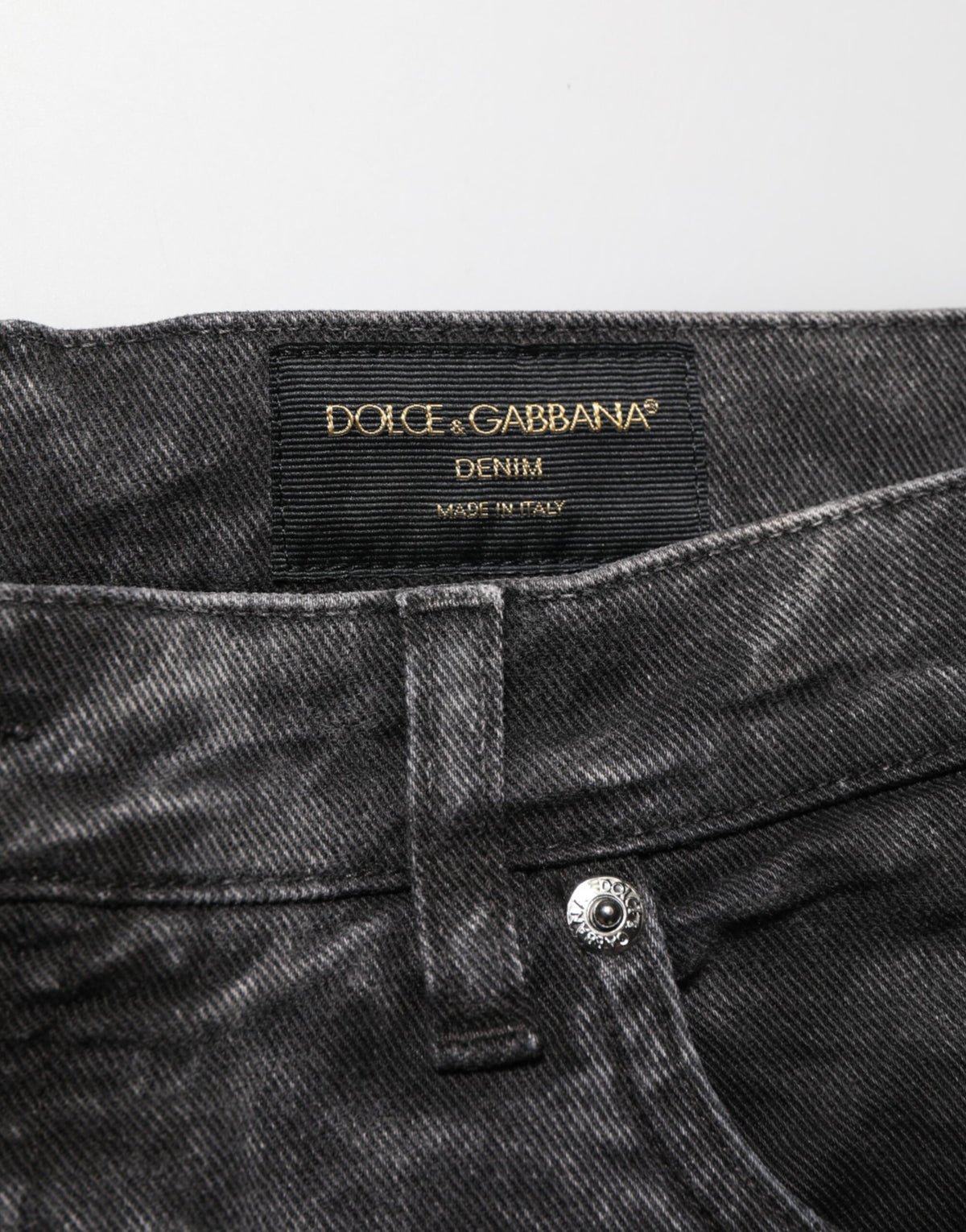 Dolce & Gabbana Black Cotton Mid Waist Denim Men Bermuda Men's Short