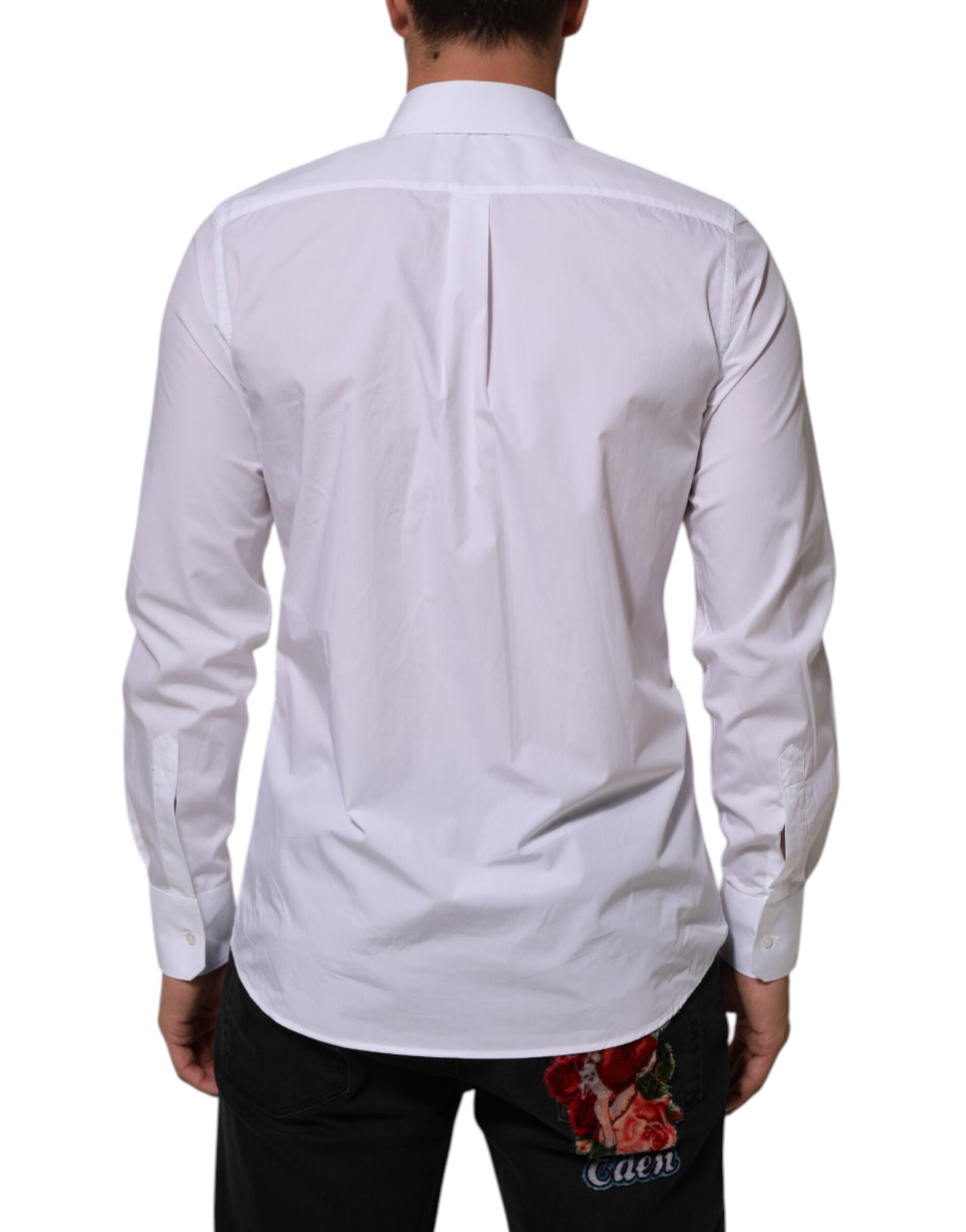 Dolce & Gabbana White Cotton MARTINI Men Formal Dress Men's Shirt