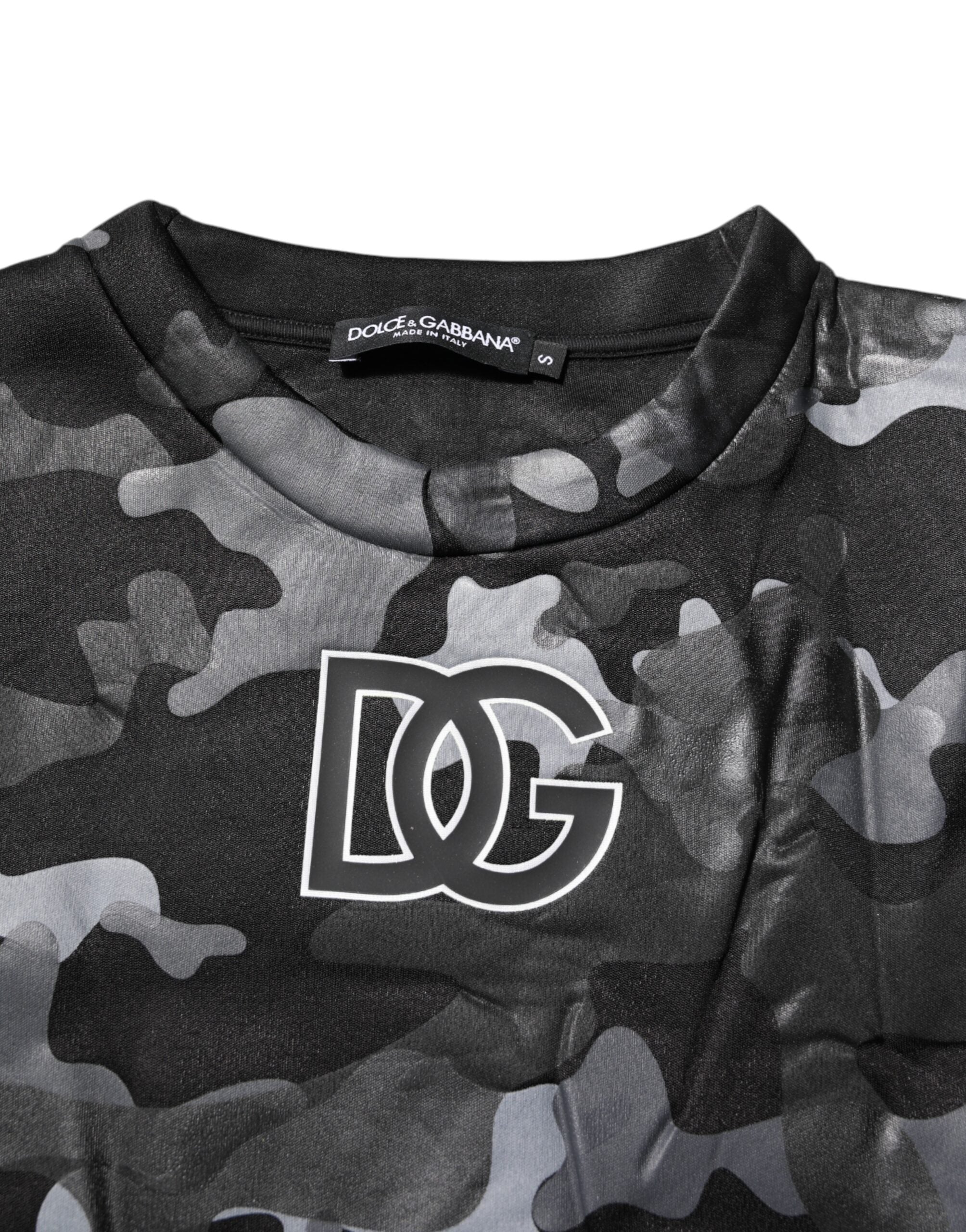 Dolce & Gabbana Black Camouflage Round Neck Sweatshirt Men's Sweater (Pre-Owned)