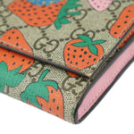 Gucci Strawberry Beige Canvas Wallet  (Pre-Owned)