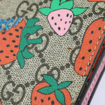 Gucci Strawberry Beige Canvas Wallet  (Pre-Owned)