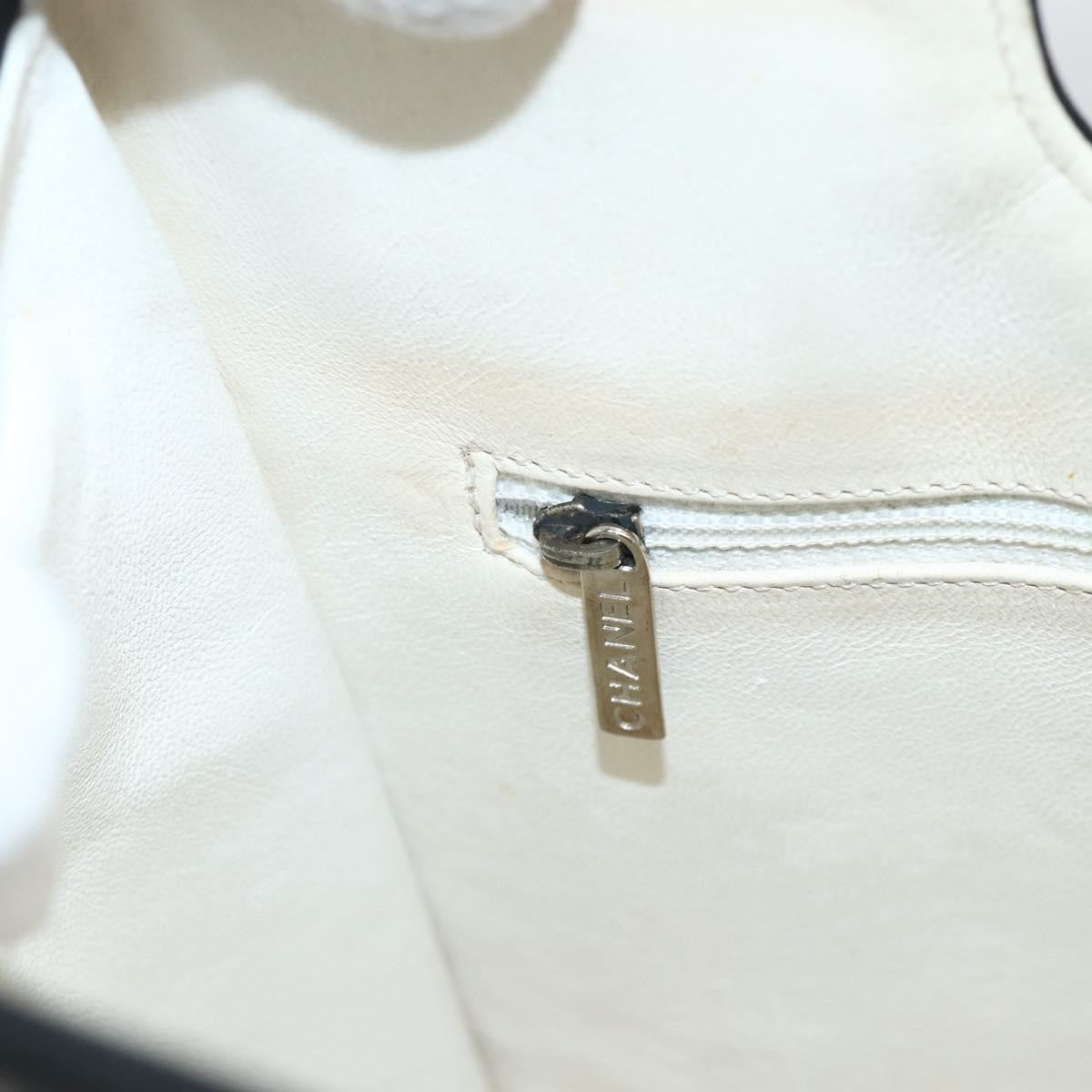 Chanel Chocolate Bar Shopping Tote Quilted Patent Beige Patent_Leather Shoulder Bag Bag (Pre-Owned)