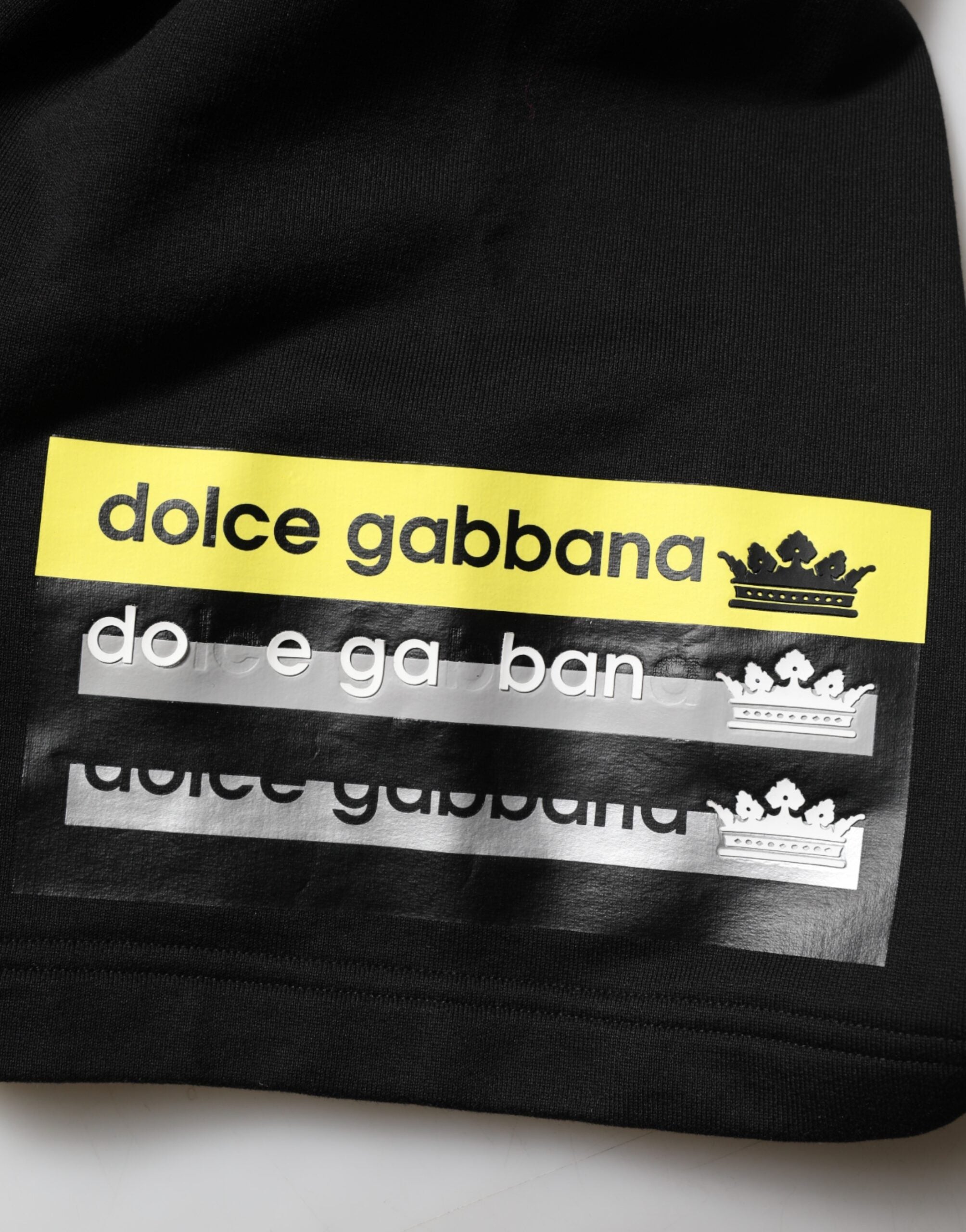 Dolce & Gabbana Black Cotton Mid Waist Casual Bermuda Men's Short (Pre-Owned)