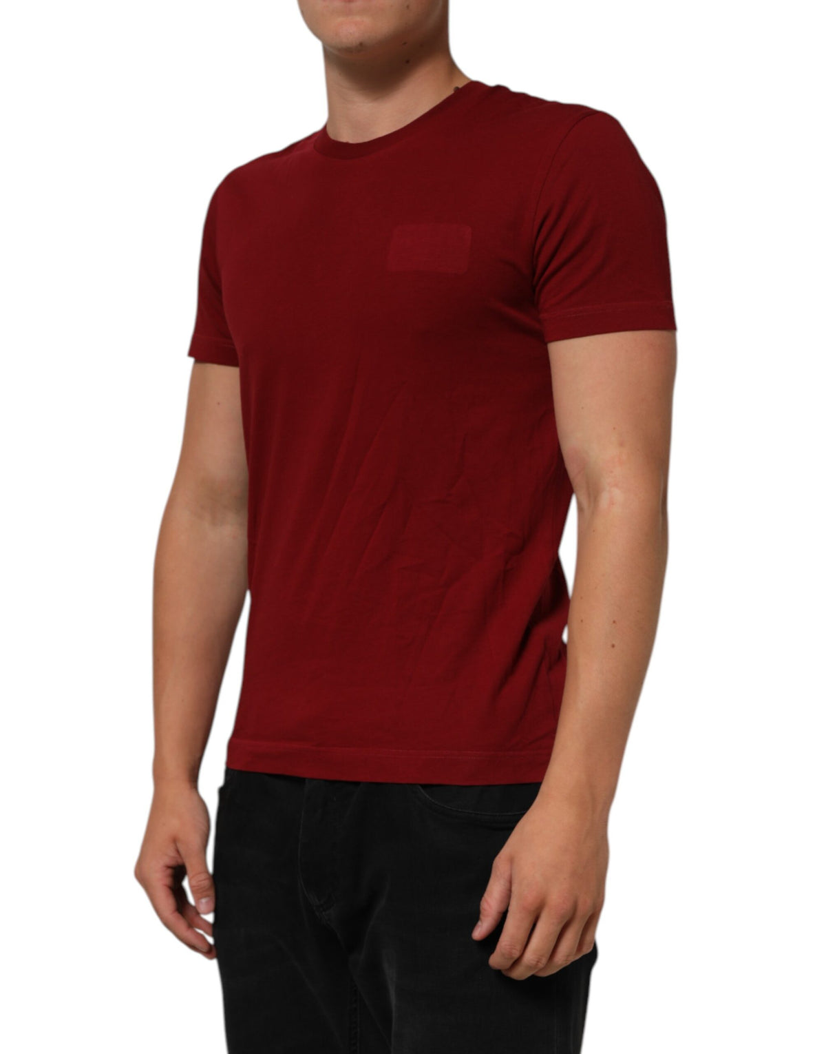 Dolce & Gabbana Maroon Logo Crew Neck Short Sleeve Men's T-shirt (Pre-Owned)