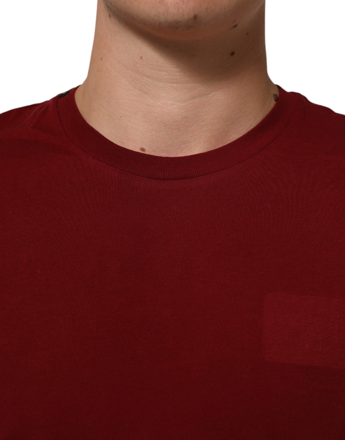 Dolce & Gabbana Maroon Logo Crew Neck Short Sleeve Men's T-shirt (Pre-Owned)