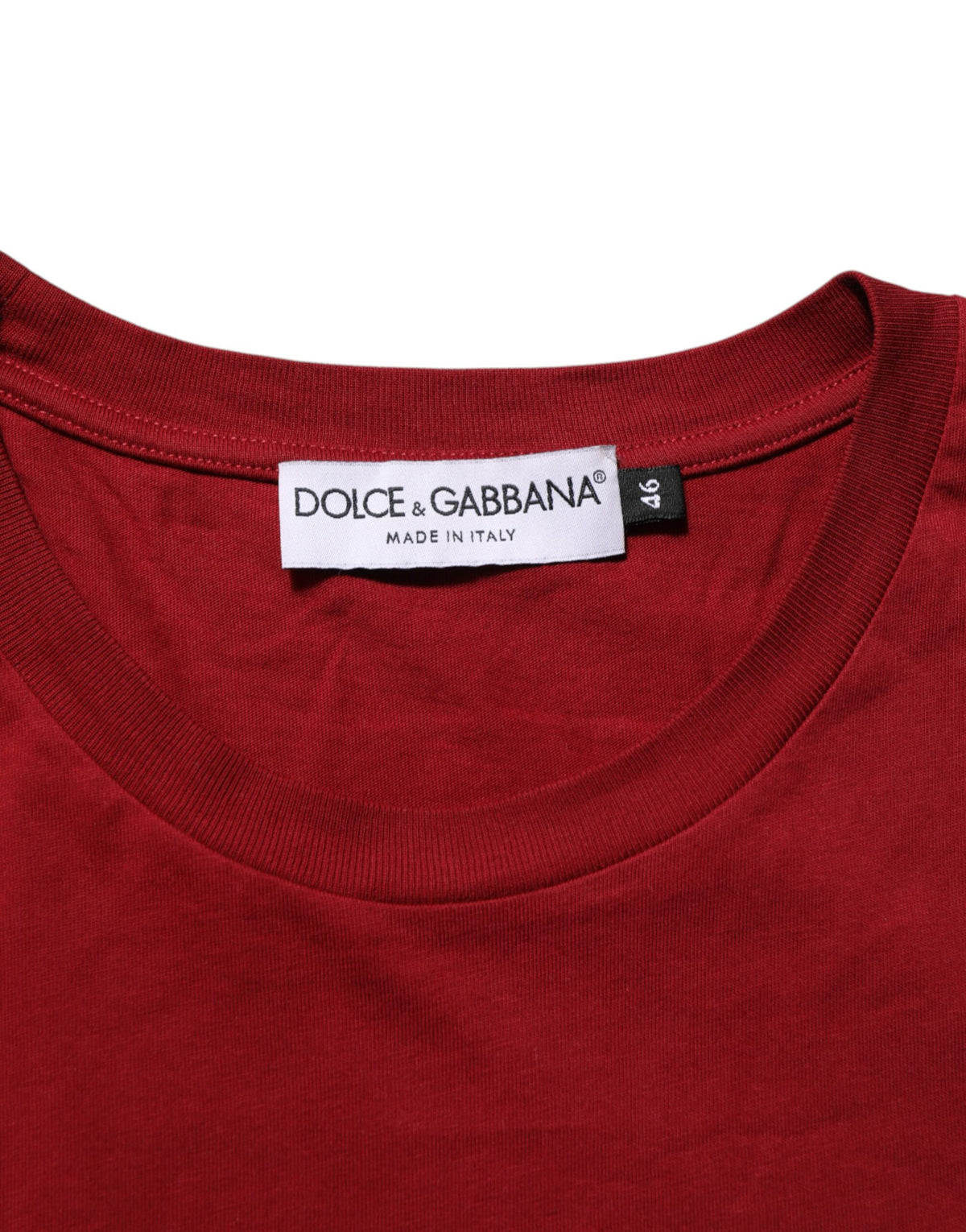 Dolce & Gabbana Maroon Logo Crew Neck Short Sleeve Men's T-shirt (Pre-Owned)