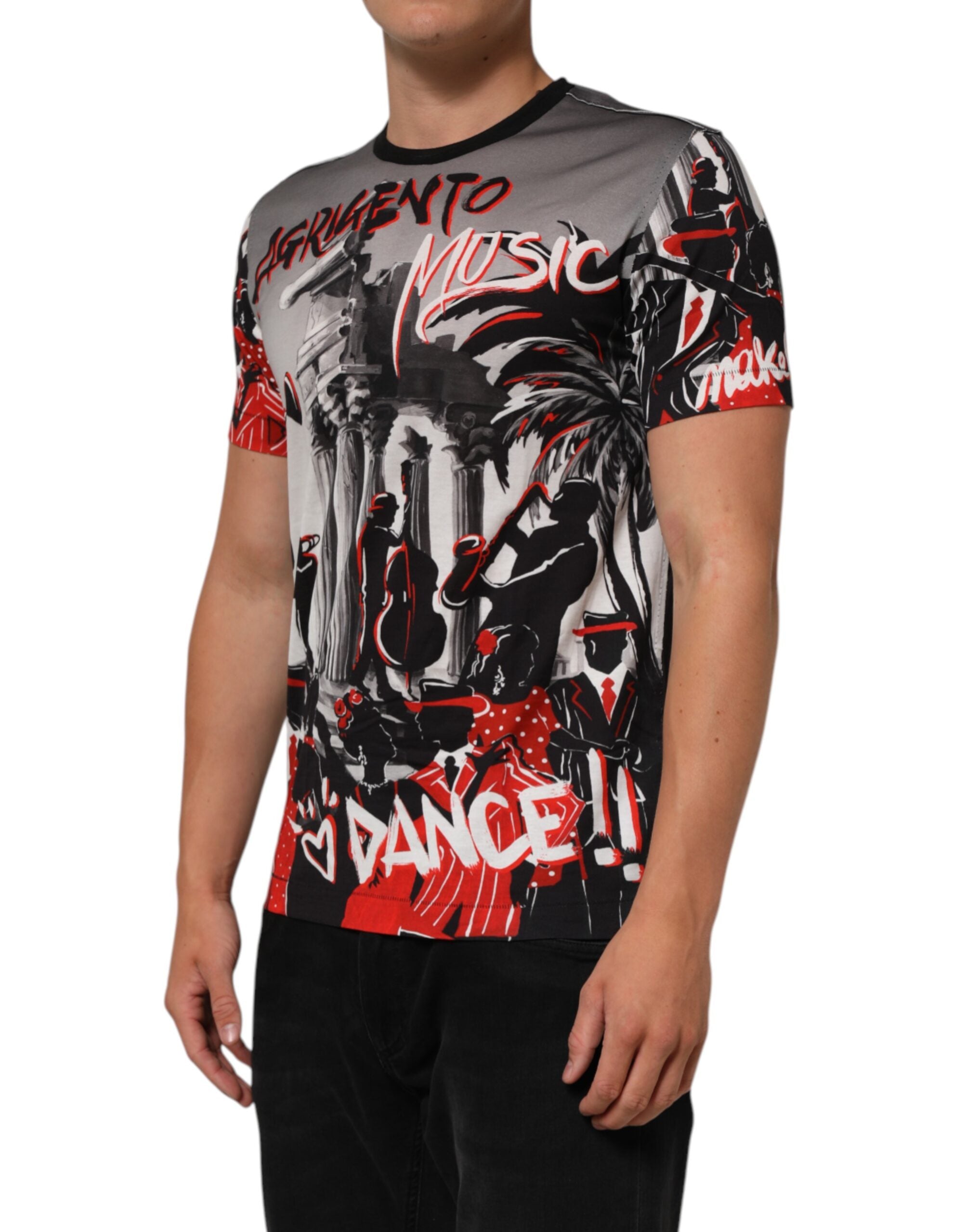 Dolce & Gabbana Multicolor Agrigento Dance Jazz Music Print Men's T-shirt