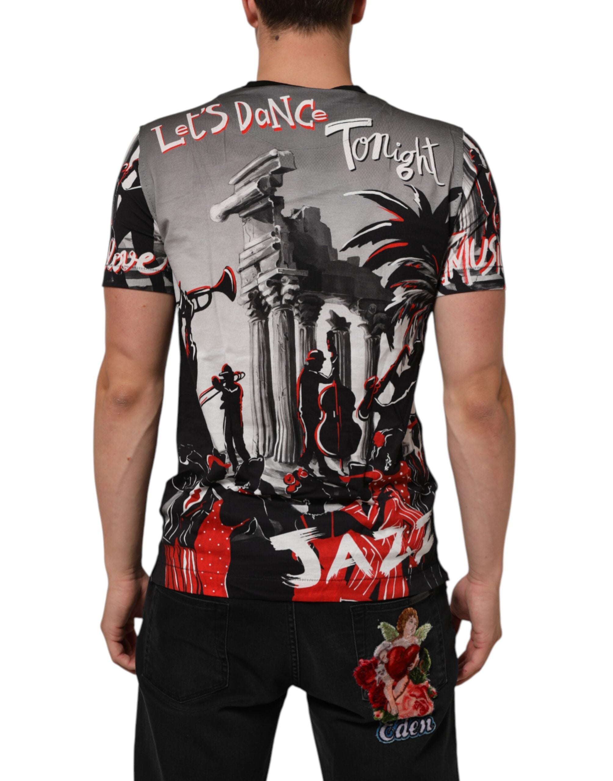 Dolce & Gabbana Multicolor Agrigento Dance Jazz Music Print Men's T-shirt