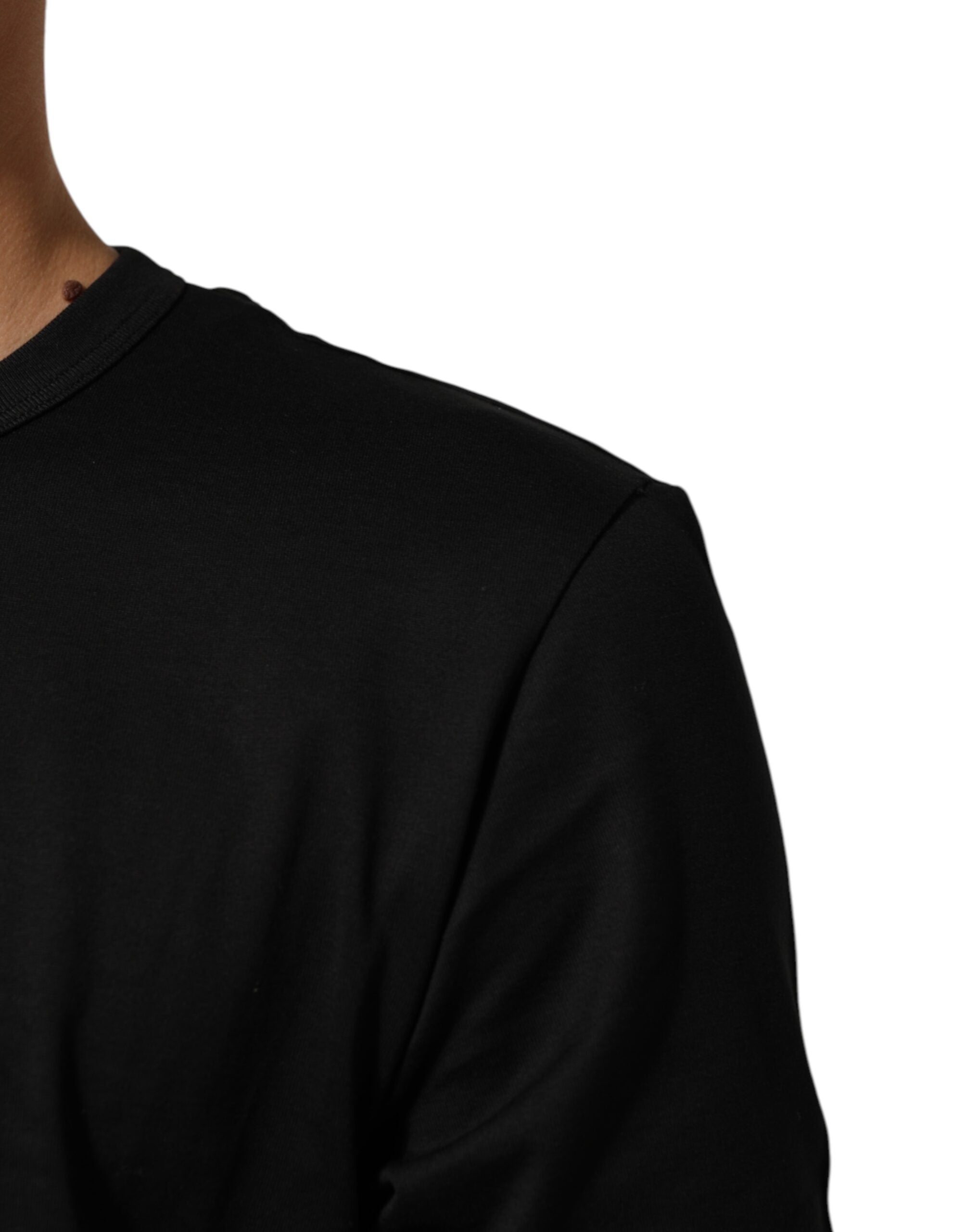 Dolce & Gabbana Black Goodluck 2021 Cotton Crew Neck Men's T-shirt (Pre-Owned)