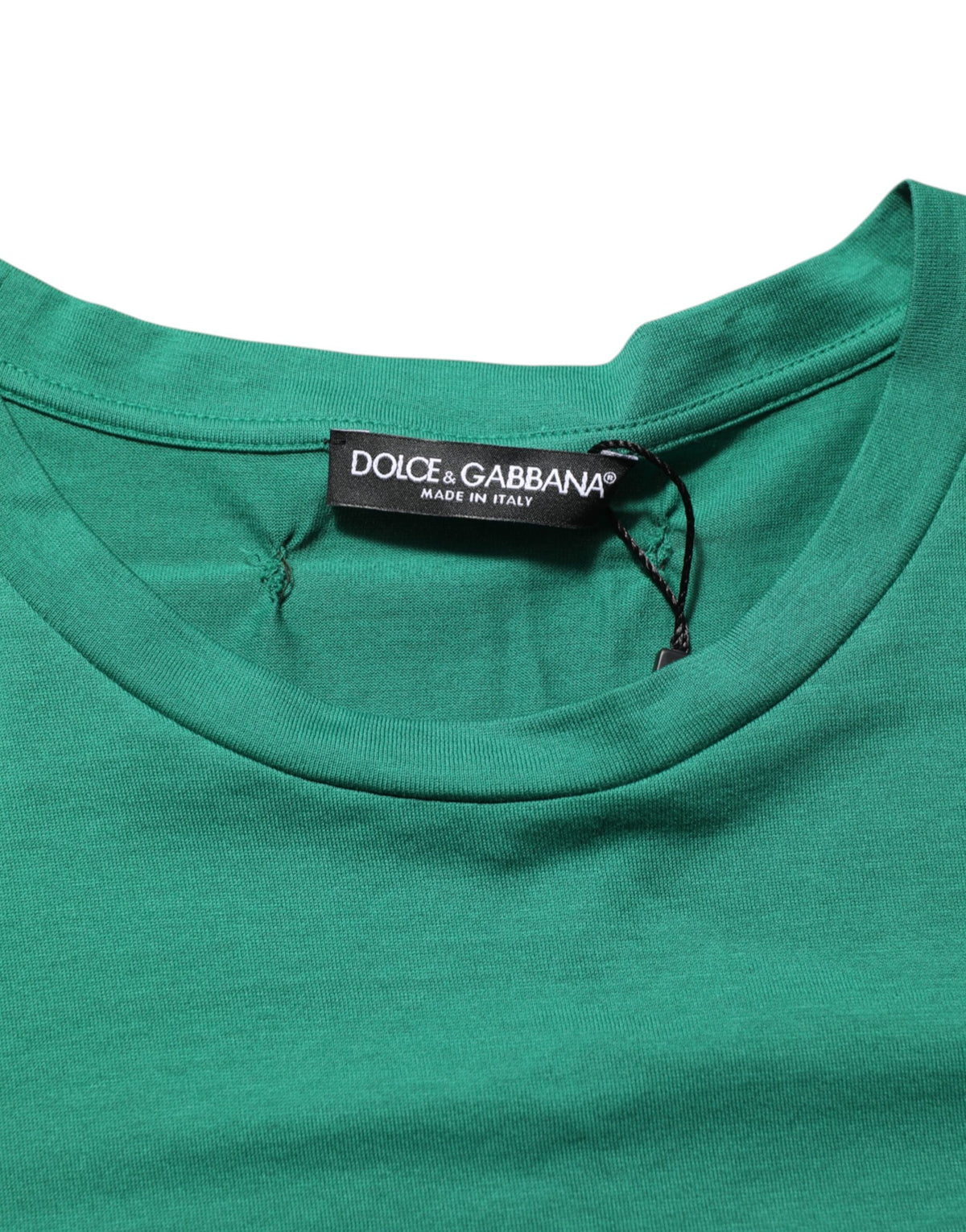 Dolce & Gabbana Green Cotton Graphic Logo Print Crewneck Men's T-shirt (Pre-Owned)