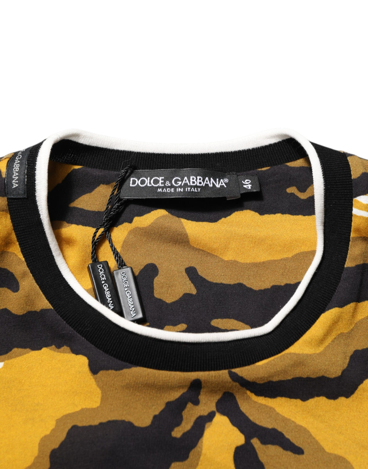Dolce & Gabbana Multicolor Leopard Palm Leaf Men Crew Neck Men's T-shirt