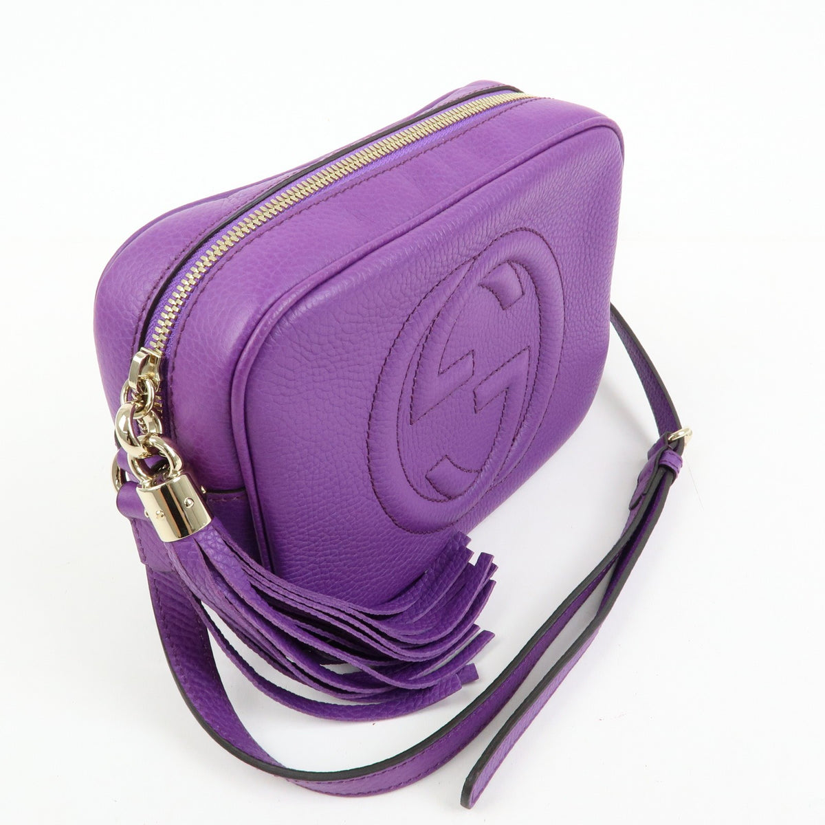 Gucci Soho Disco Leather Purple Leather Crossbody Bag Bag (Pre-Owned)