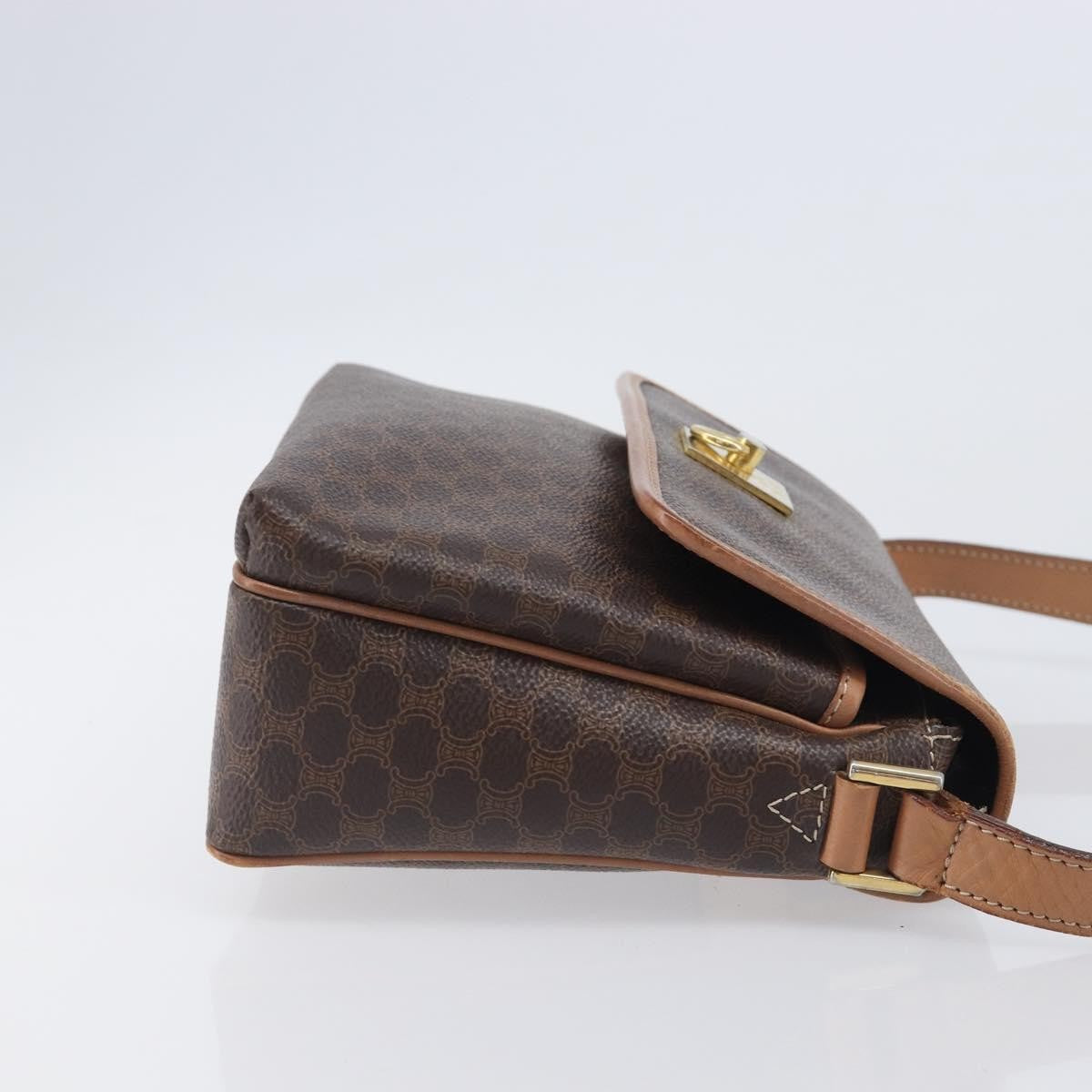 Celine Macadam Shoulder Canvas Brown Canvas Crossbody Bag Bag (Pre-Owned)