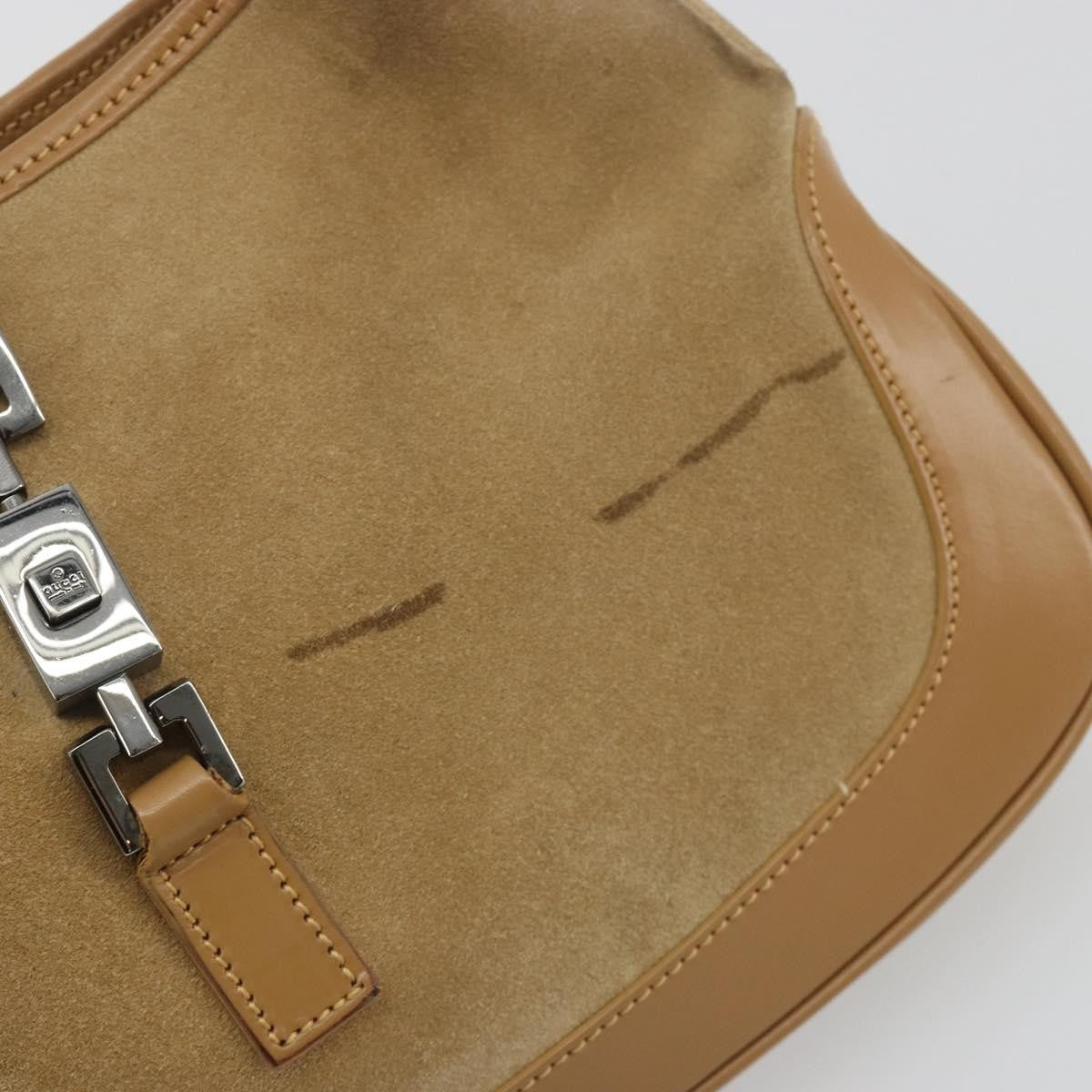 Gucci Web Jackie O Hobo Suede Beige Suede Shoulder Bag Bag (Pre-Owned)