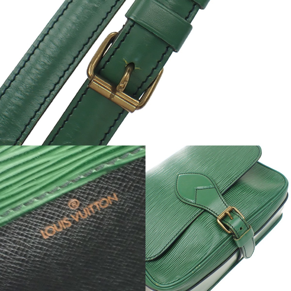 Louis Vuitton Cartouchiere Epi Leather Green Leather Handbag (Pre-Owned)