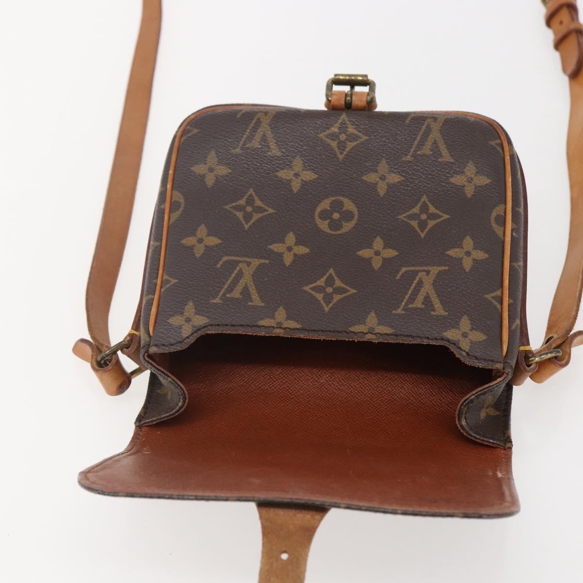Louis Vuitton Cartouchiere Monogram Canvas Brown Canvas Shoulder Bag Bag (Pre-Owned)